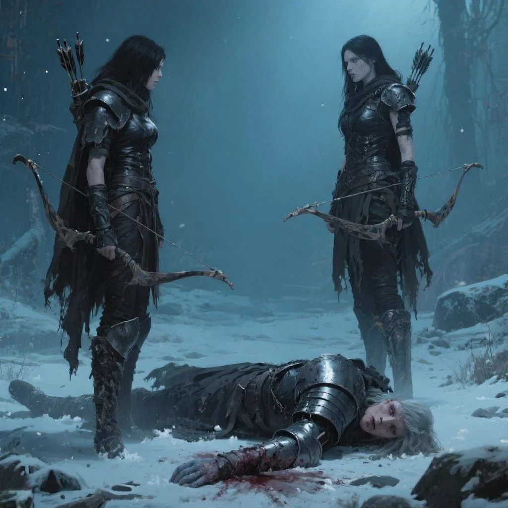 He could not see them and muttered incoherent words: "Watch out for the white giants... ambush... everyone dead." And then he slumped down and breathed his last.