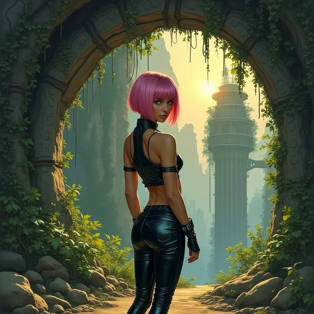 Until she notices another cave that gives entrance to another part of the city. She decides go in.