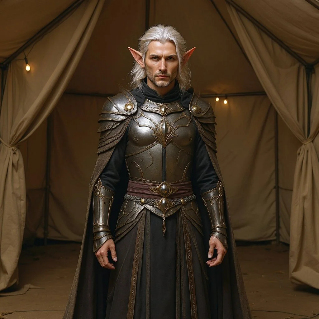 When Aelarion enters the tent, everybody is silenced: "tári, the dragon Alduin stands outside."