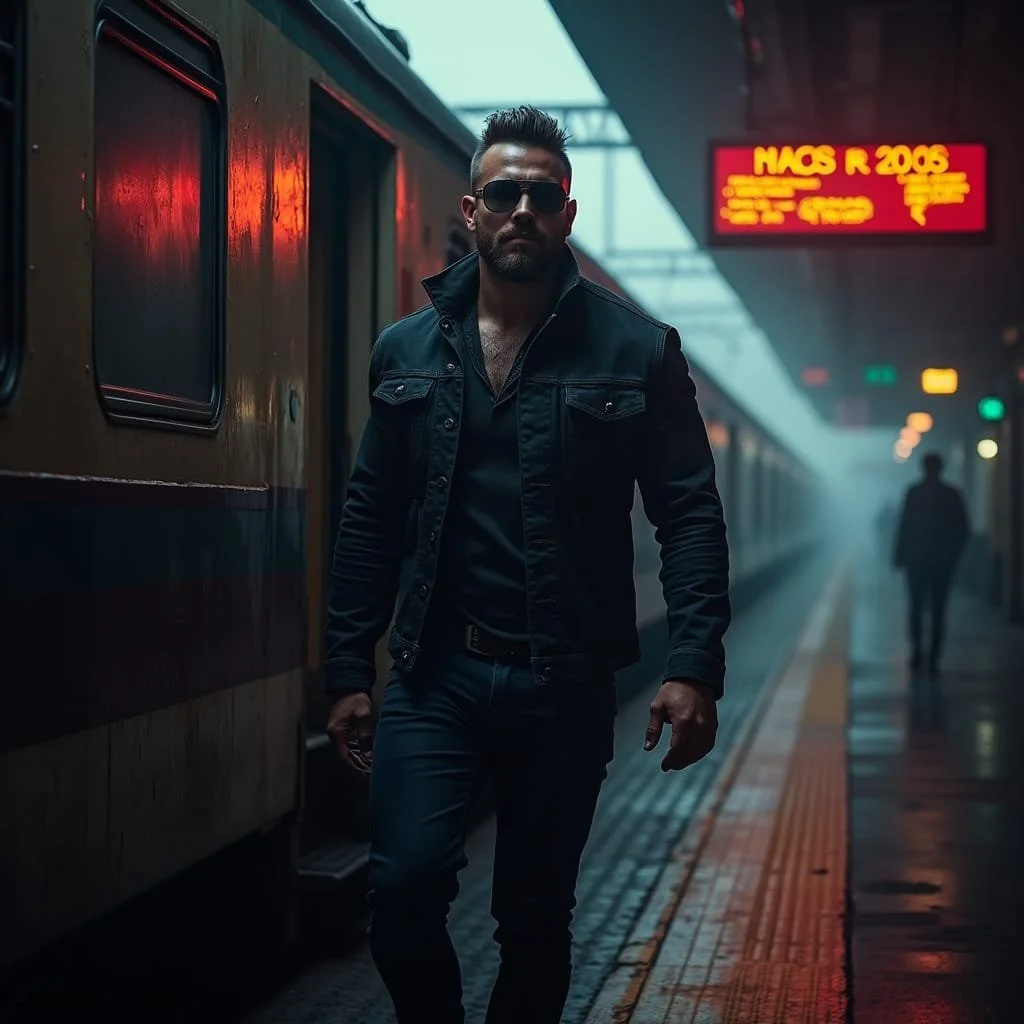 Max notices a guy who corresponds to the description he was given. His body automatically starts moving in the direction of the train.
