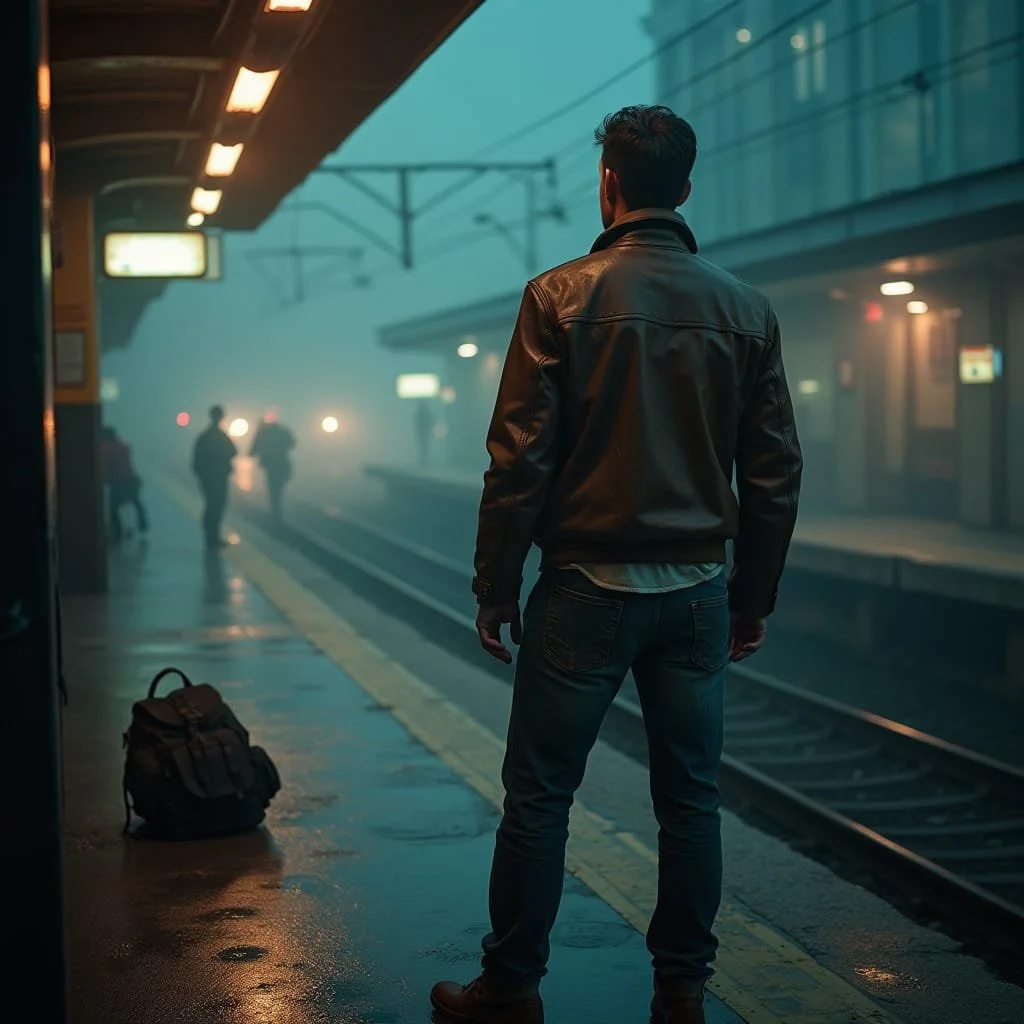 But the backpack is standing at the platform...defused. So nothing happens. Max knows he is in serious trouble now.