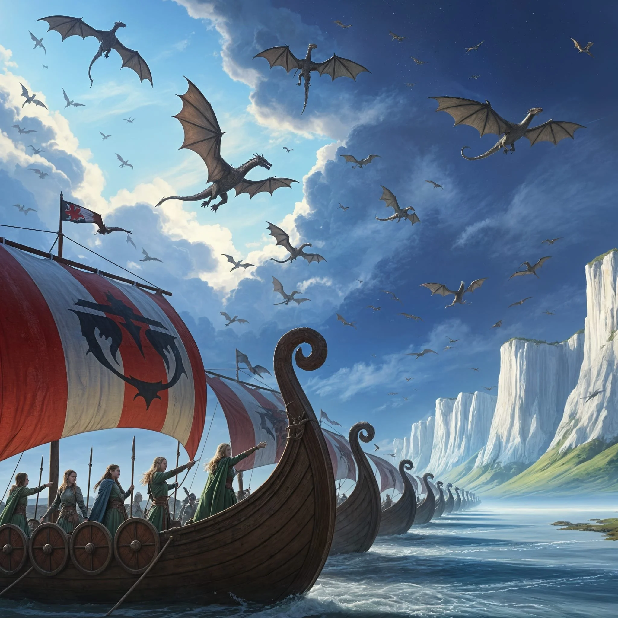 But finally, after ten hours and sixty-six days of sailing, there it was...a white coast with an endless row of cliffs. This had to be the island they had longed for.