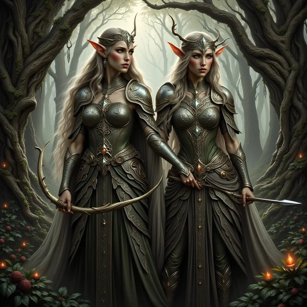 Twin sisters taking different sides.