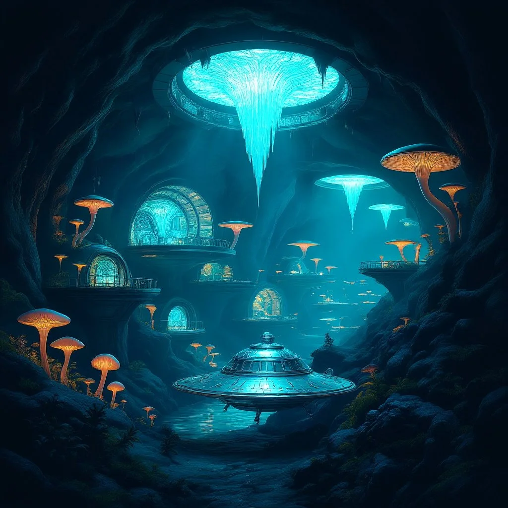In a cave beneath one of the flat mountains is a living unit with a flying saucer rental. It costs her the price of two heads (after all she is a headhunter....sort of) but the thing looks gorgeous.