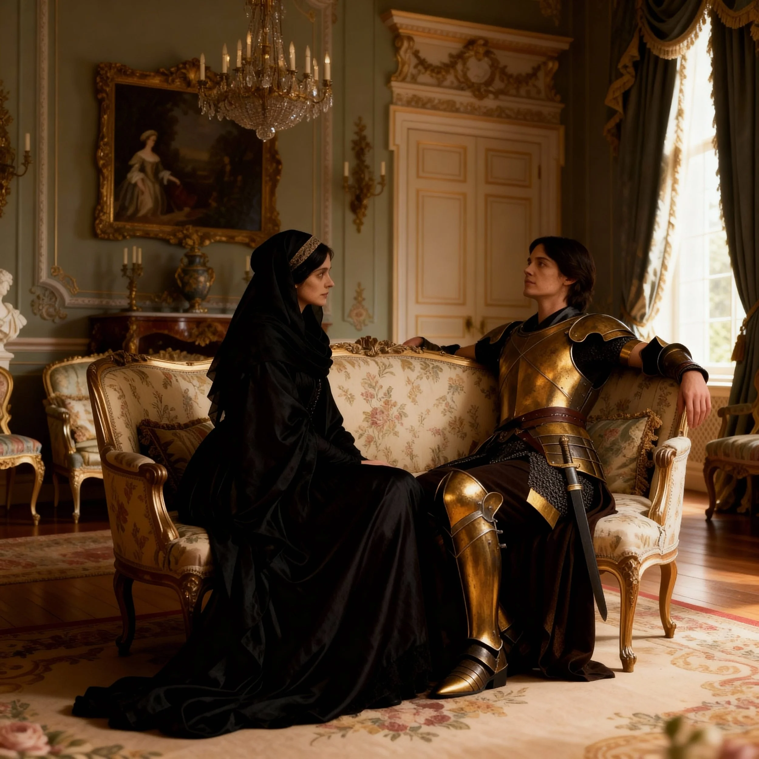 "Now, now...it would do you good to think a bit more positive of your sisters. And to counter your arguments they will join you to Babylon to get married with some crown pretenders. So, no, your heritage is not in danger. And as for your studies, you