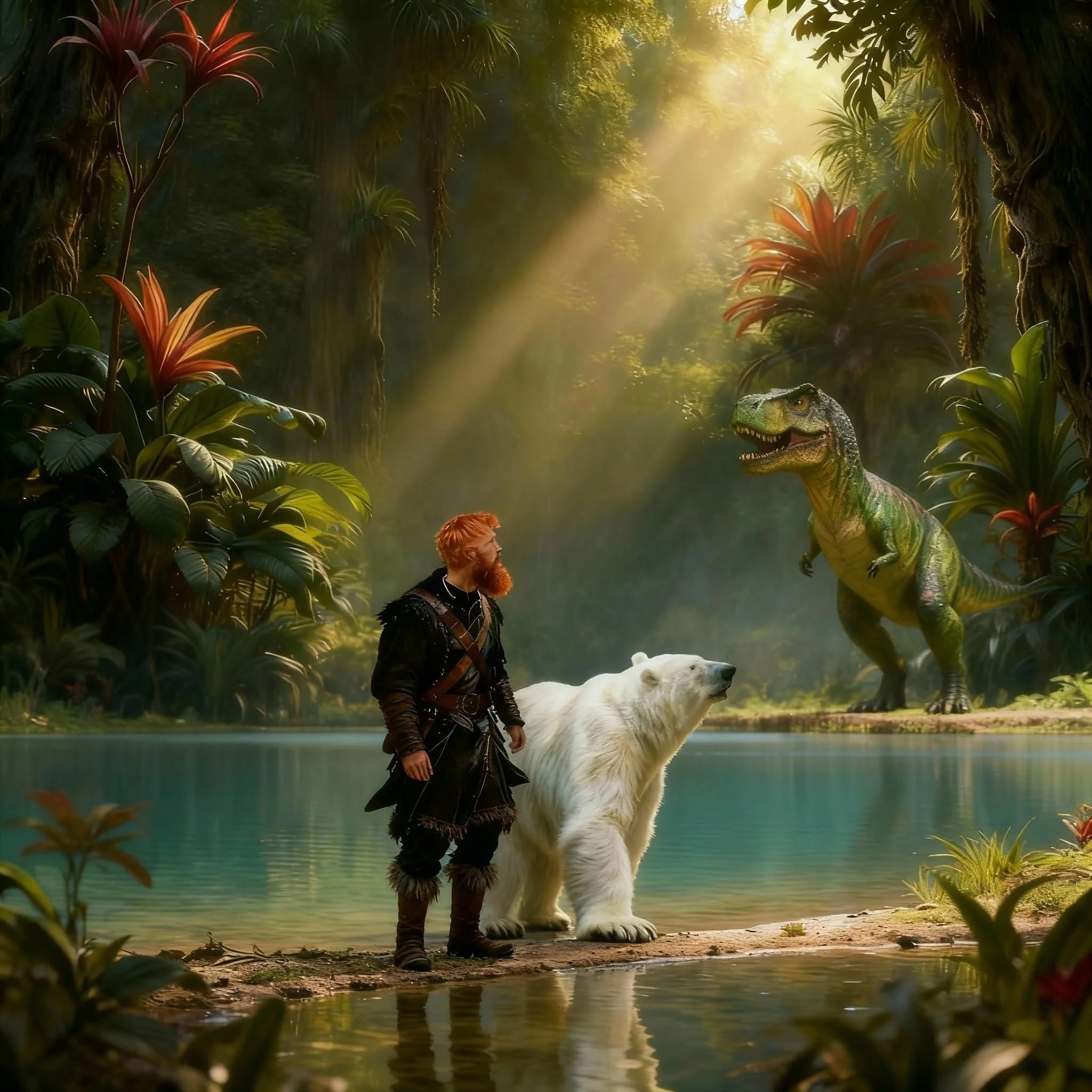 Luckily for him when they reached a shallow lake the beast suddenly stopped.