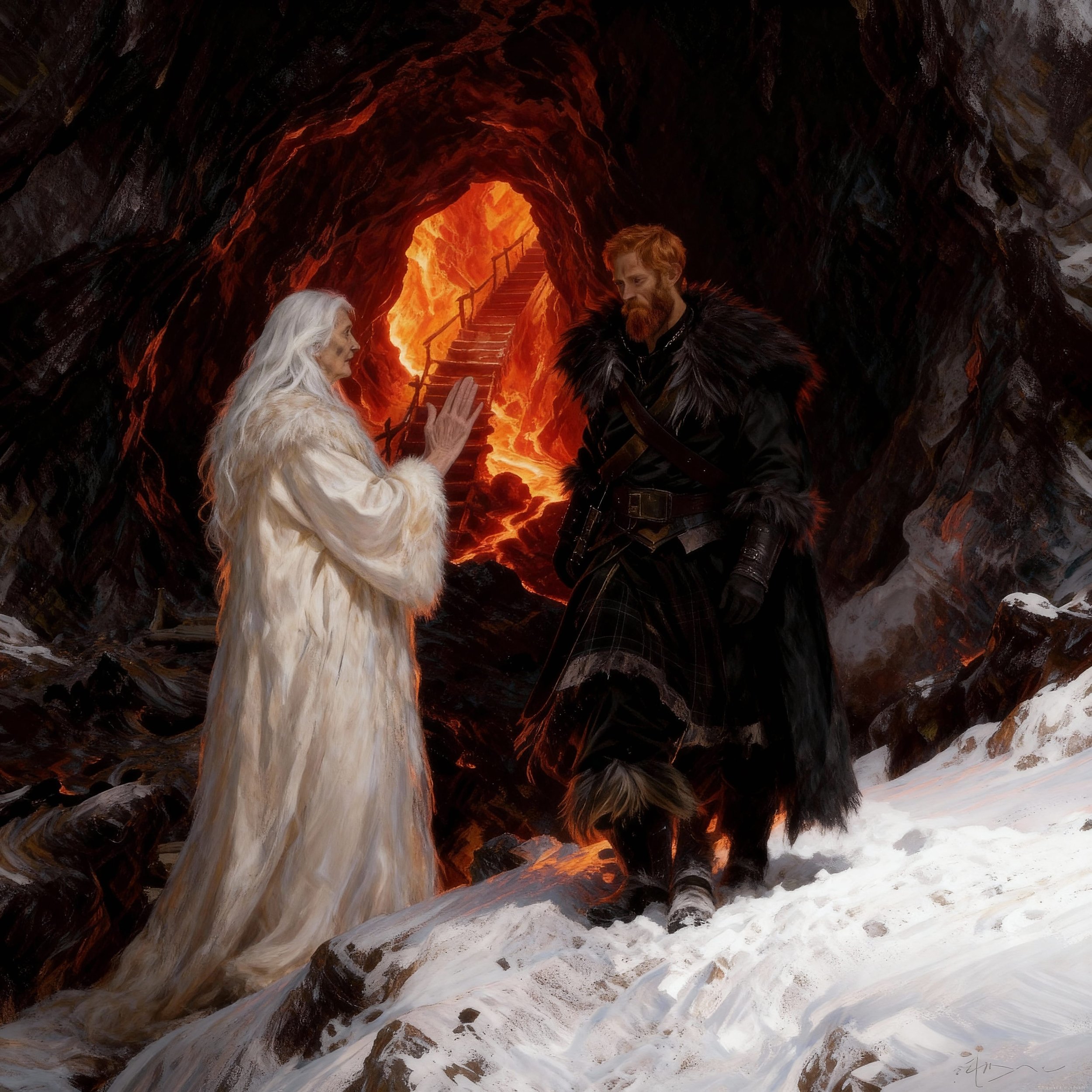 "What I am giving you is a spell on your buxur...your trousers. They will allow you to run as fast as the wind without tiring. Now I see you are wearing a kilt. My guess is that it might get hot down there....never take off the buxur, or the spell wi