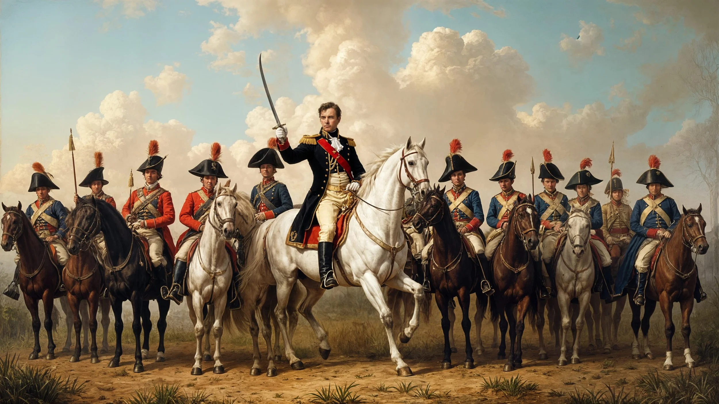Whereupon Neo rode back to the marshals, drew his sword, and shouted aloud, "Forward, gentlemen, there is honor and glory to be earned where we are going!"