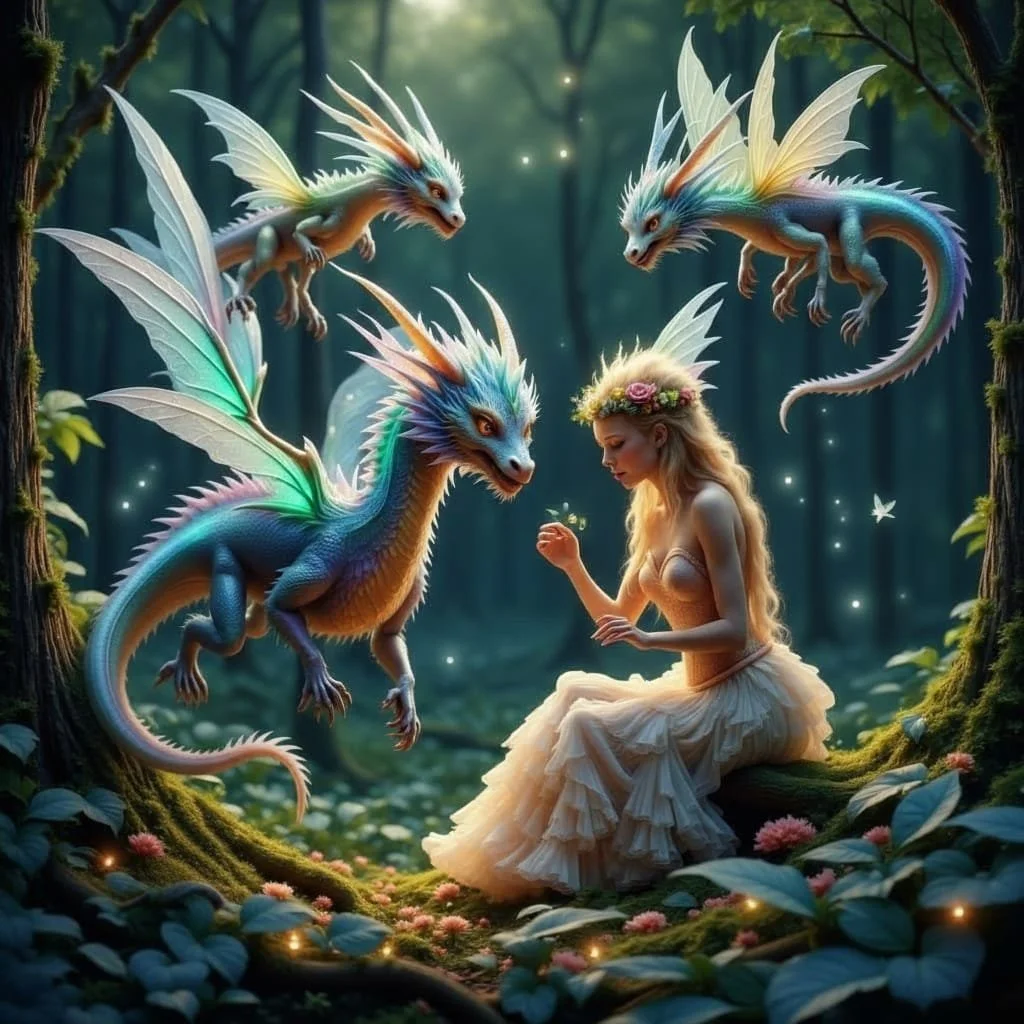 When their new source of proteins made them bigger they discovered the company of the faeries which both parties enjoyed, particularly the sprites.