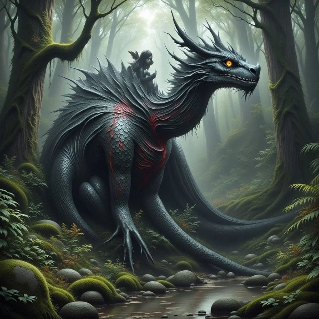 When Valdarin received the herbs he silently and carefully mounted the dragon, who seemed to be in a kind of feverish dream.