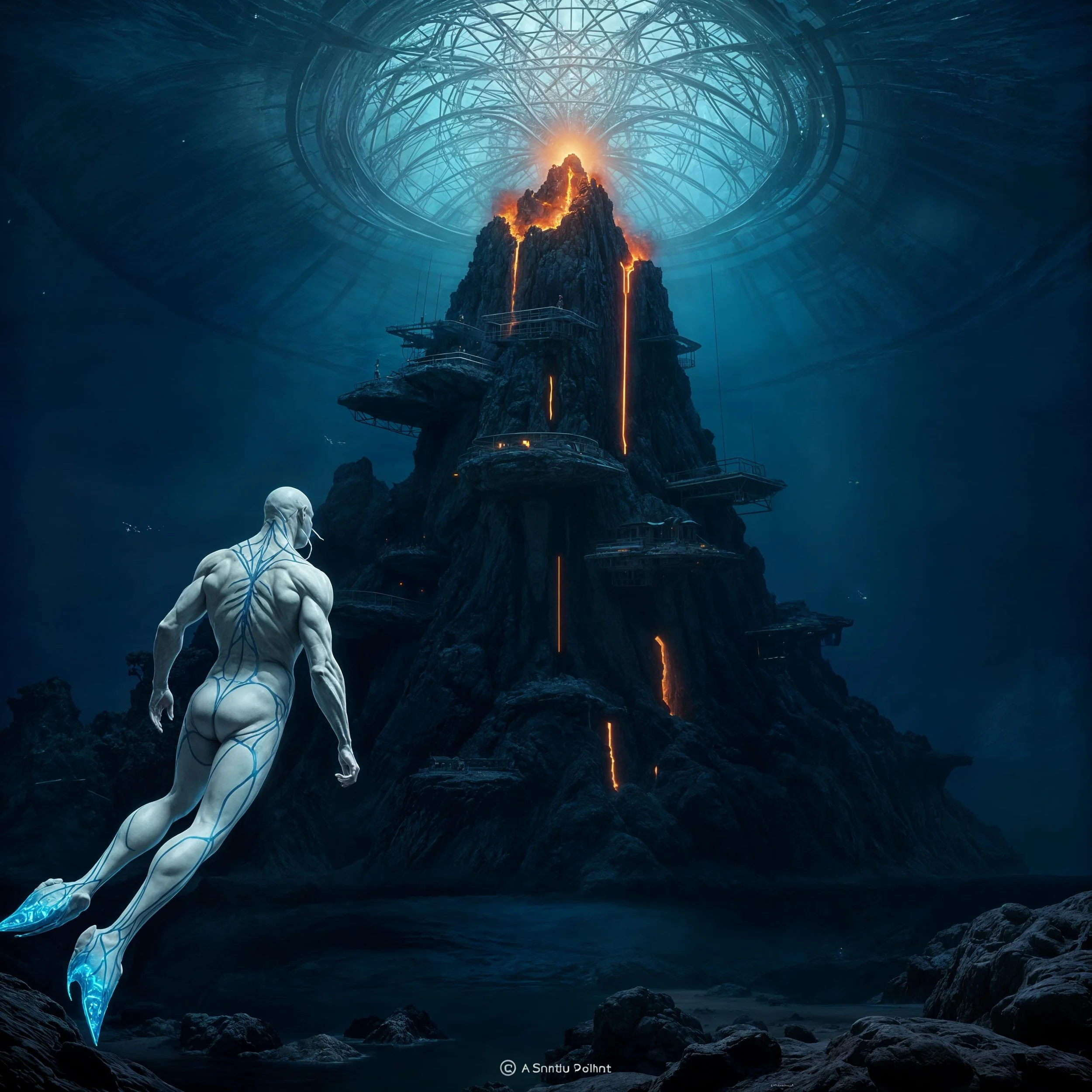 Over a couple of years, the dome did not only become a hiding place, but slowly the mermen left their caves and started building houses.