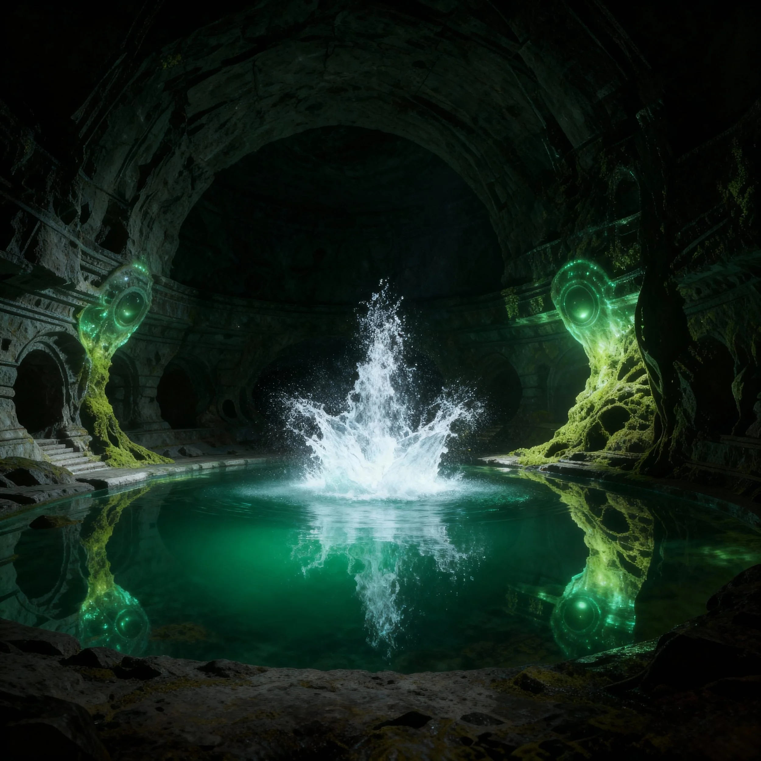 With a big splash they landed into the cold water.