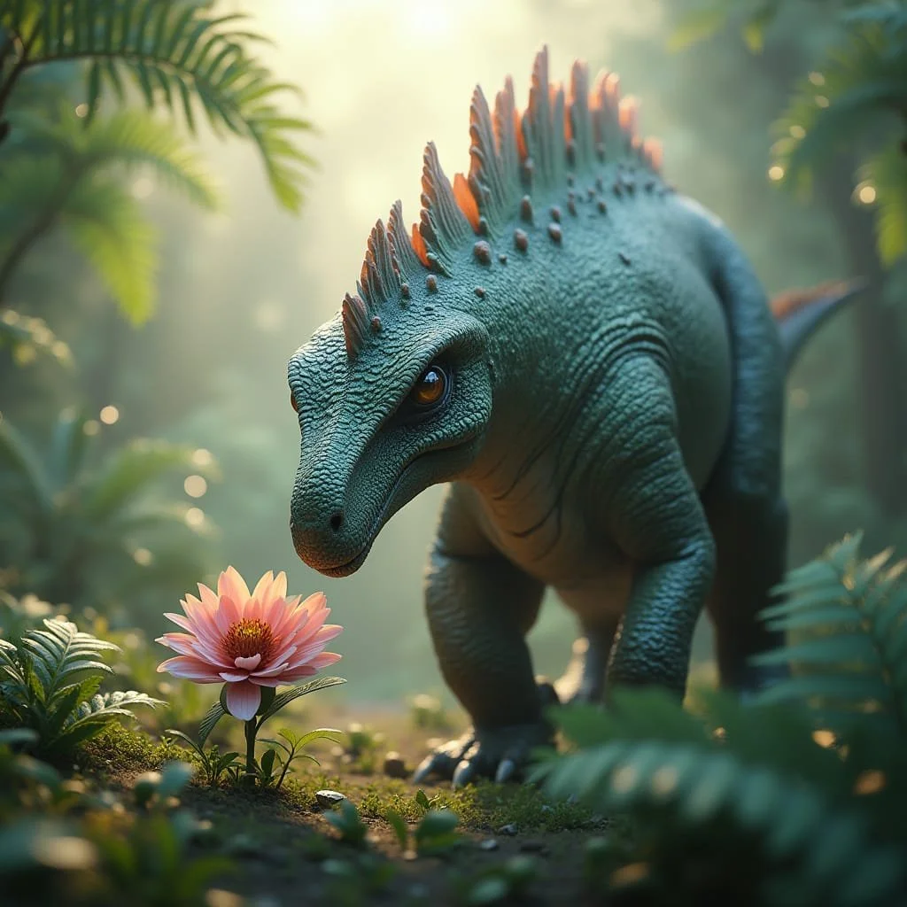 "Even the wild dinosaurs had an eye for beauty."