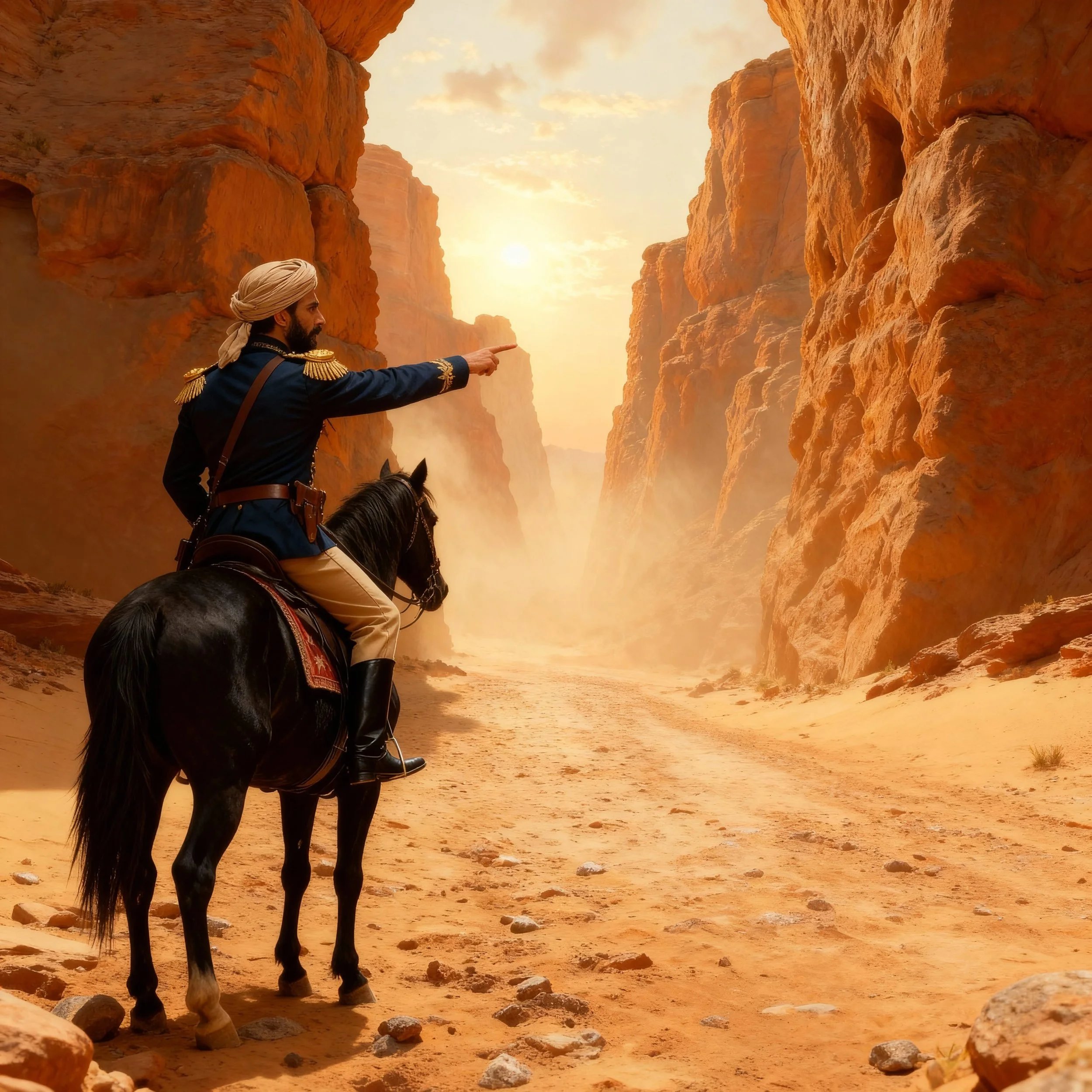 Neo immediately started looking for a place with a tactical advantage, since he only had thirty thousand men against the 250 thousand of the coalition. At a few kilometers ahead he found a mountain ridge with a canyon. "This is were we will meet them