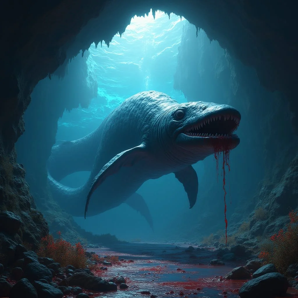 Wounded, but not lethally, it's taking cover in its den.