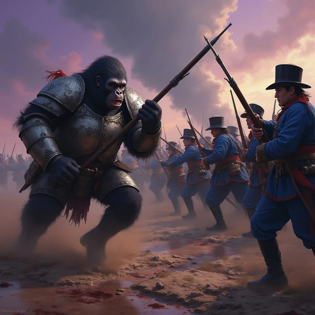 But the few thousand were no match for the 50,000 infantry and 5,000 cavalry.
