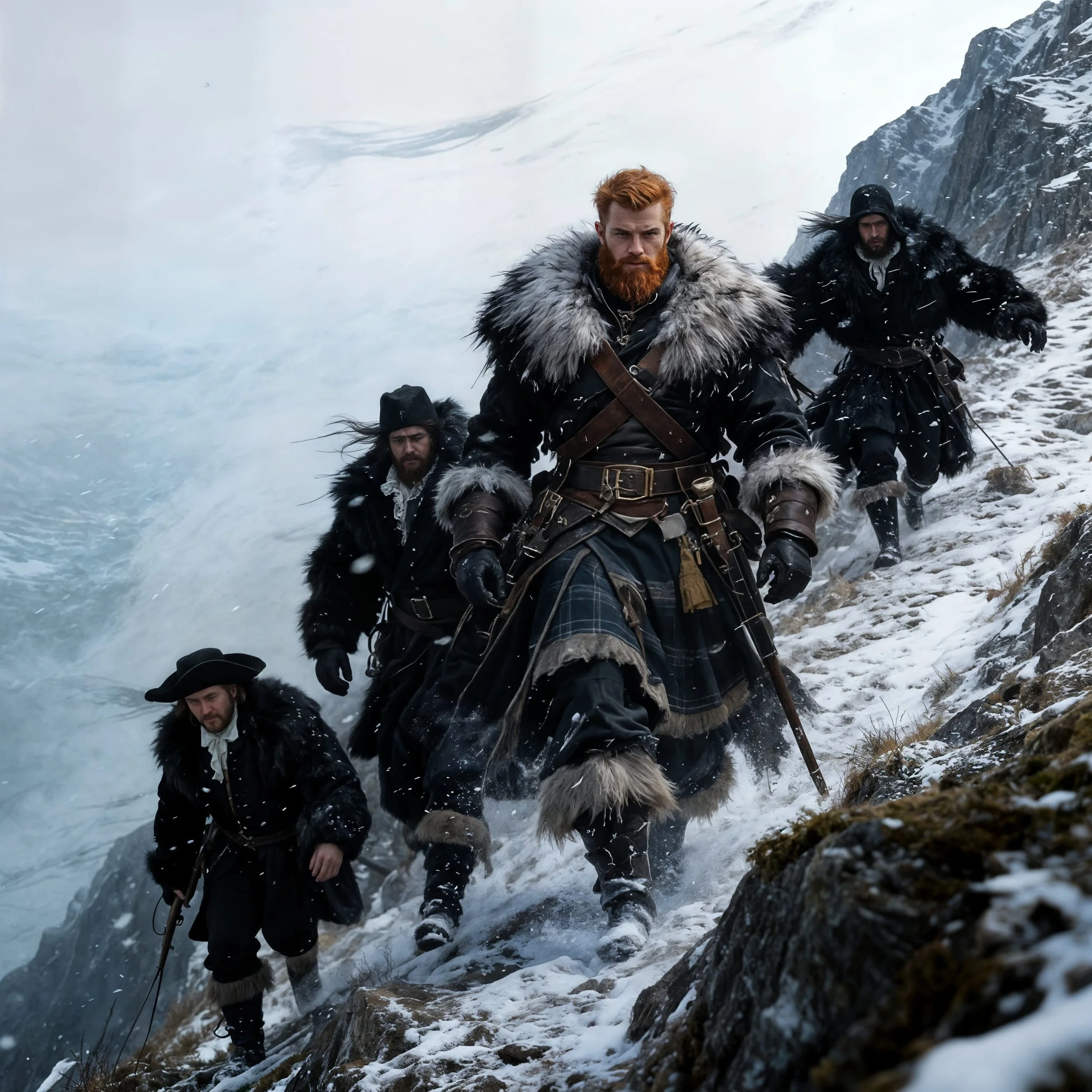 After Freyja had left, MacDonald and a few of his man continued the climb upon the volcano.