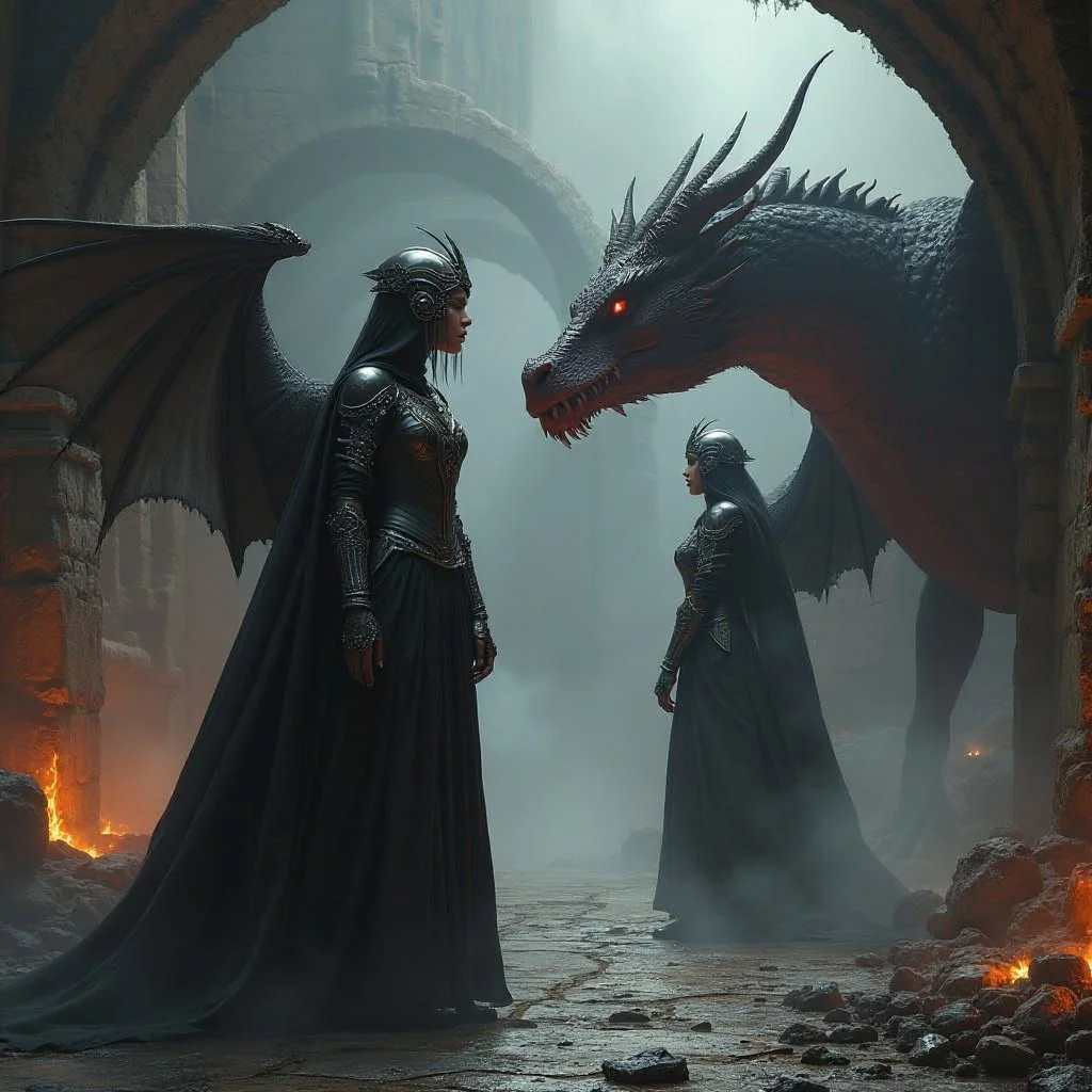 Dragons however are not allowed in the citadel and there are guards watching over them when their Angels are inside. In the courtyard both the dragons of novices and experienced Angels spend their time mostly resting.