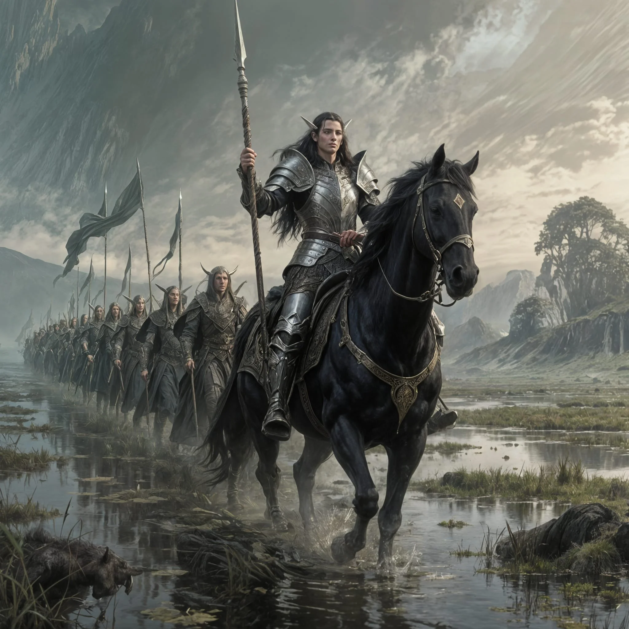 ...and Eryndor and his foot army struggled through the wetlands...