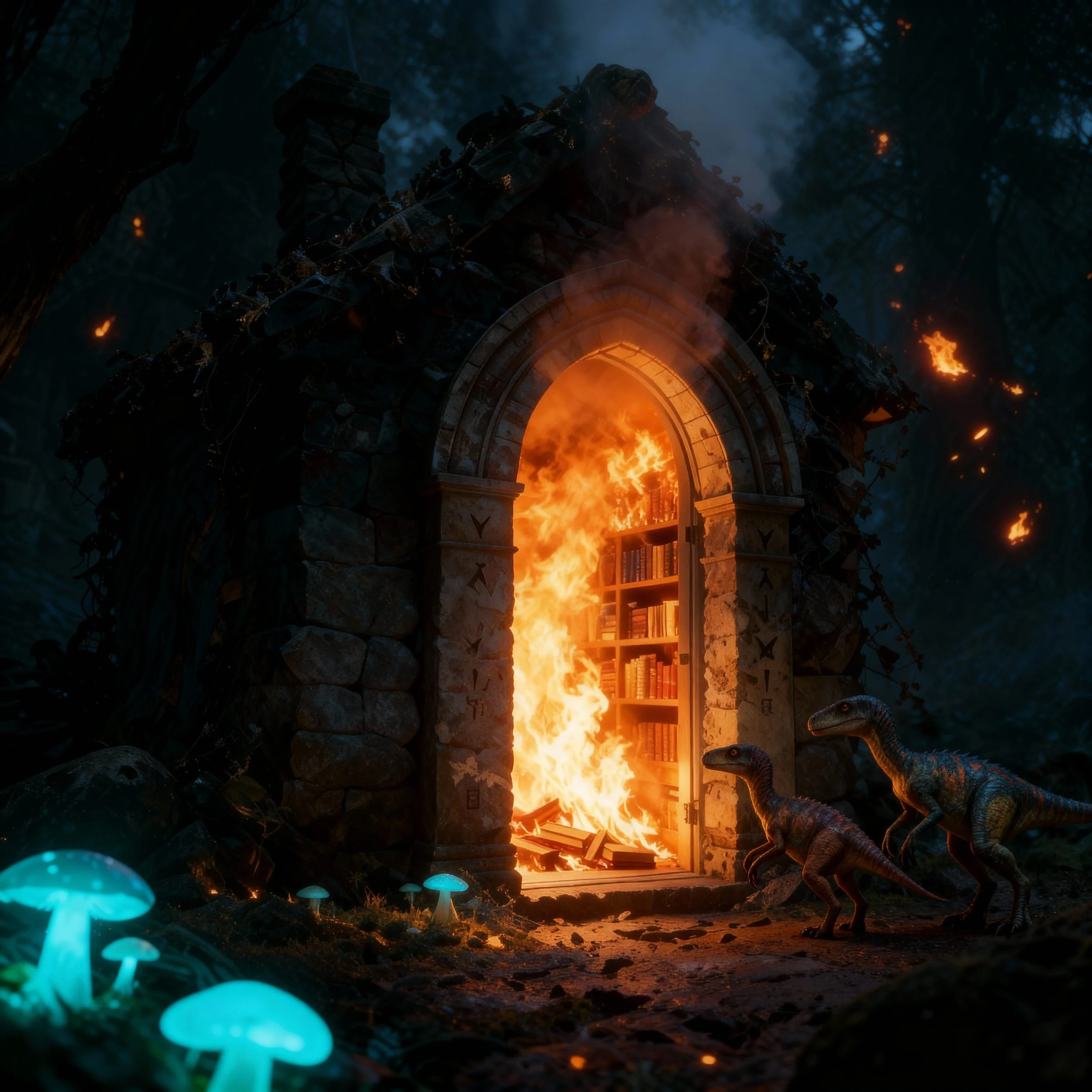 As Tornassuk had predicted some Eoraptors had already gathered at the House of Books and were communicating with eachother where to go.