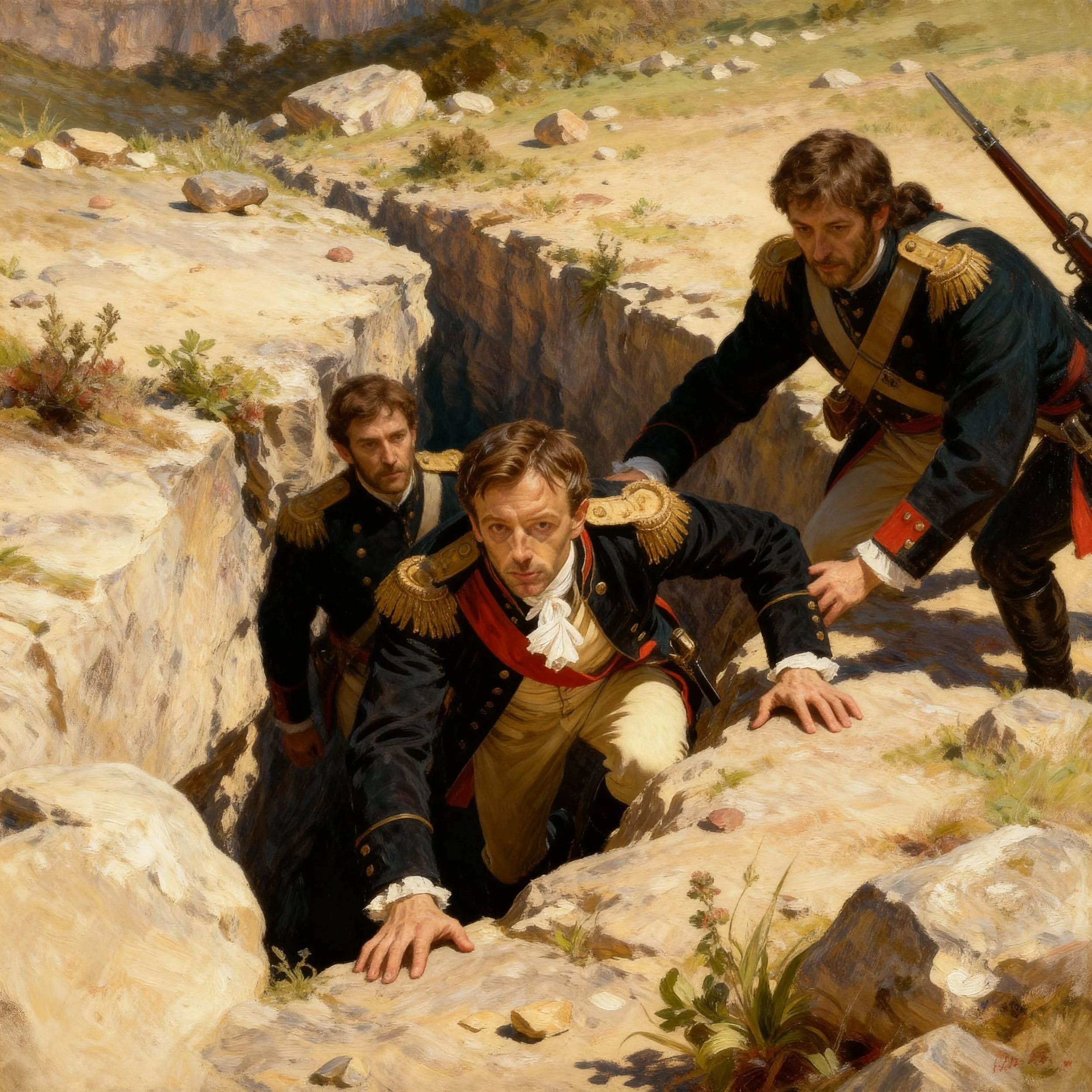 Neo suffered no real injuries and was helped out of the crevice by some soldiers.