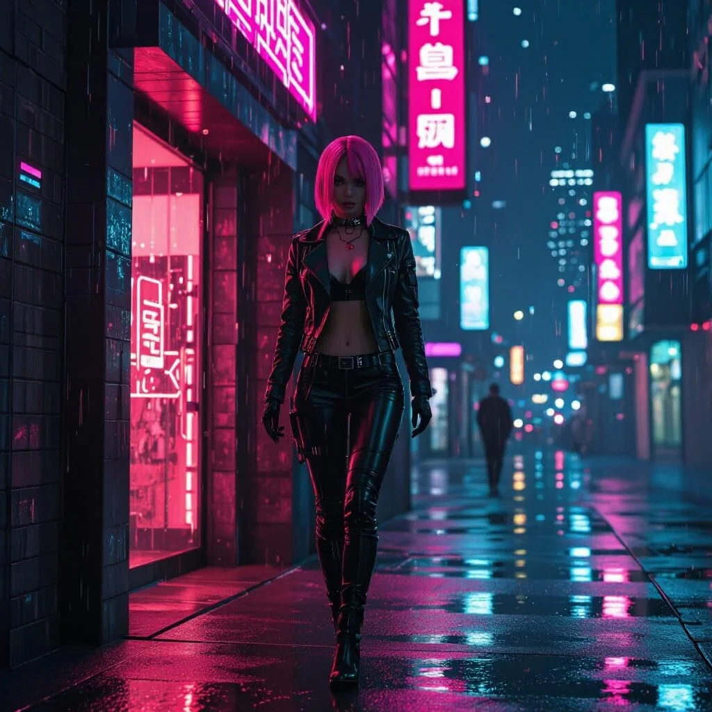 It is just around the block where she is going. These are streets where at night most people are at home and she knows she will not be bothered.