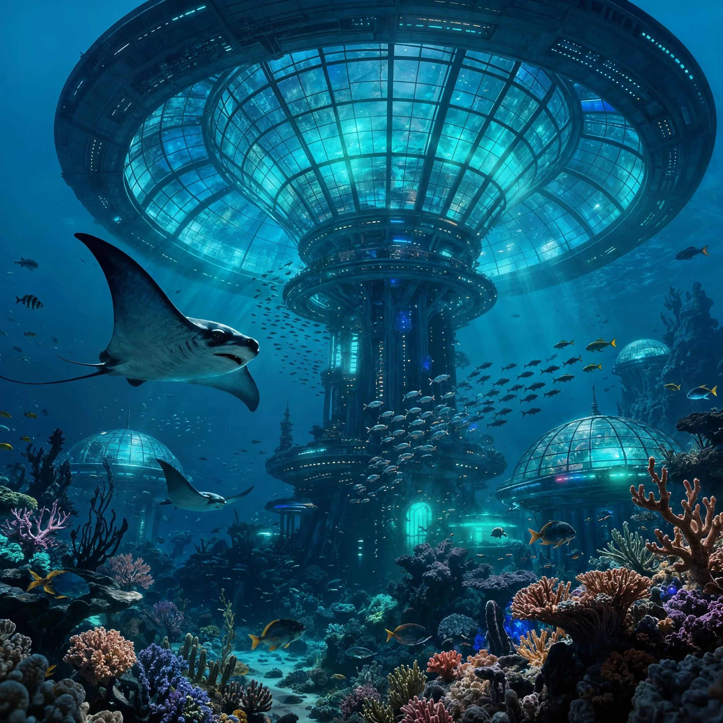 And several hundred years later, an underwater city was built around a central tower. The sea was teeming with life and provided for the needs of the relatively small community.