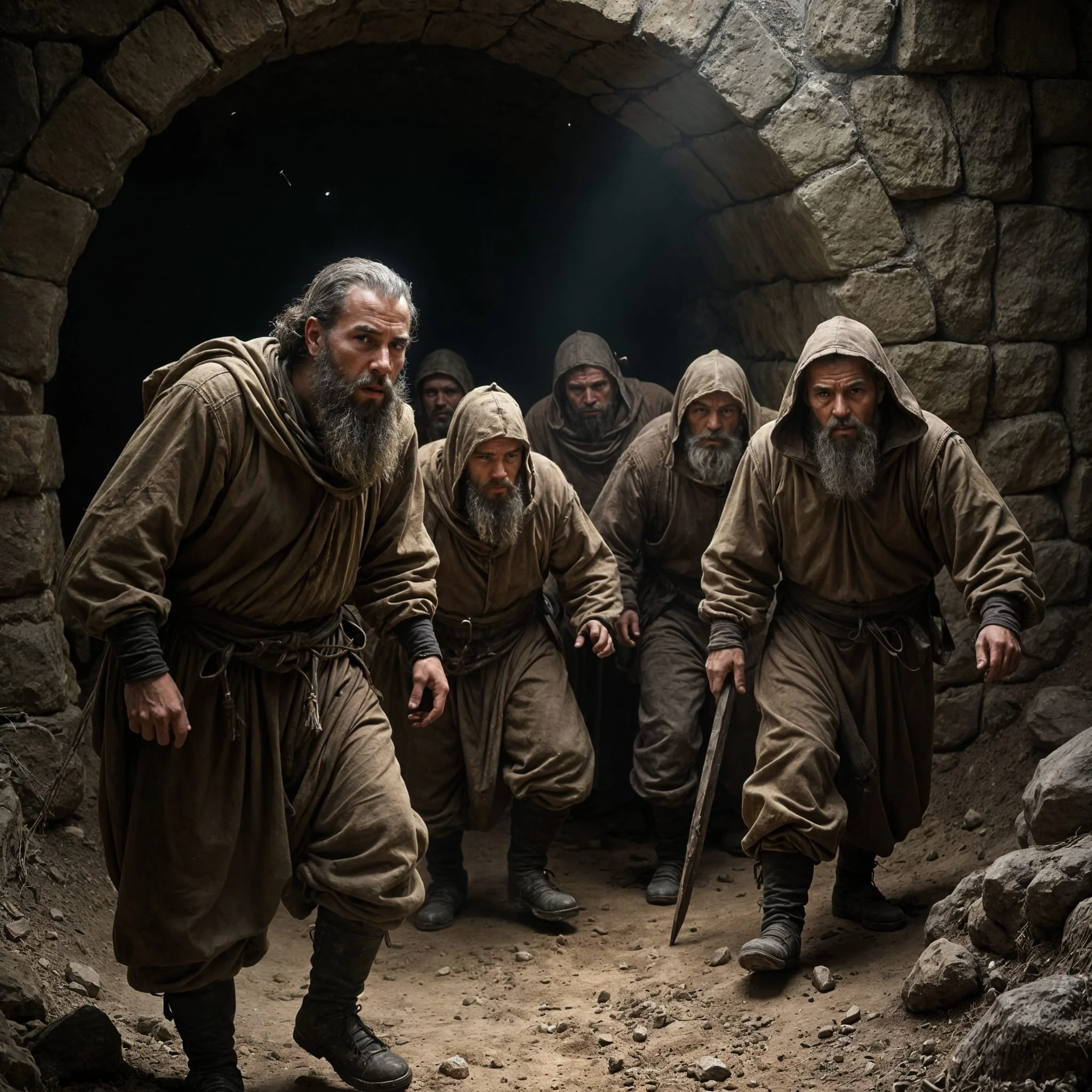 Astonished and wary, they went outside until someone told them that the kings and the minotaurs were dead.