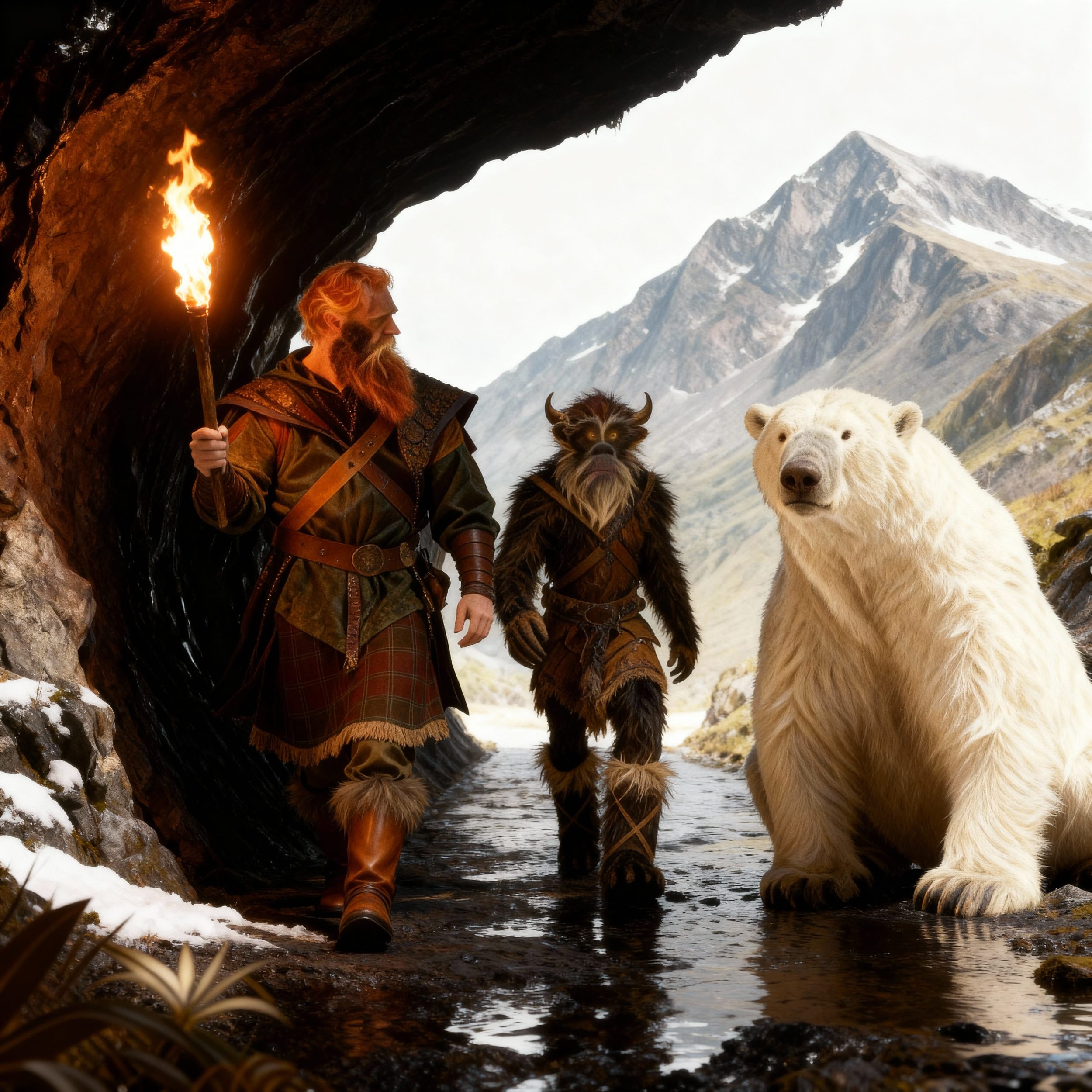 When they arrived at the tunnel, MacDonald lit a torch and Tornassuk sat down: "I don't trust tunnels. They are too claustro for me and no way of escape." MacDonald interrupted: "C'mon Sook...this one is your way out....back to the ice, back to your 