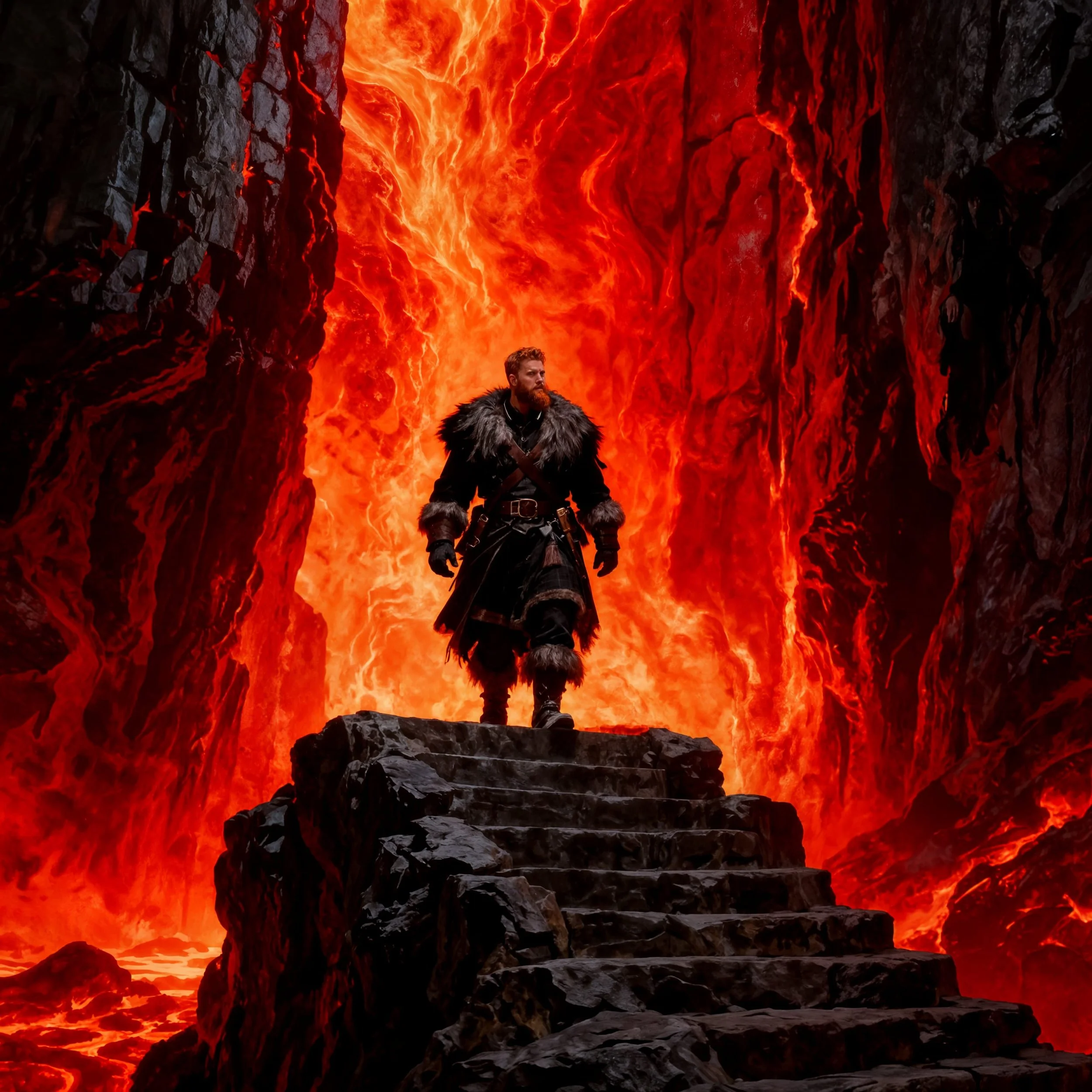 The spell was magical...it felt as if MacDonald just transported his body from one place to another. In a fraction of a second he stood on top of the stairs and he hadn't even felt the heat.