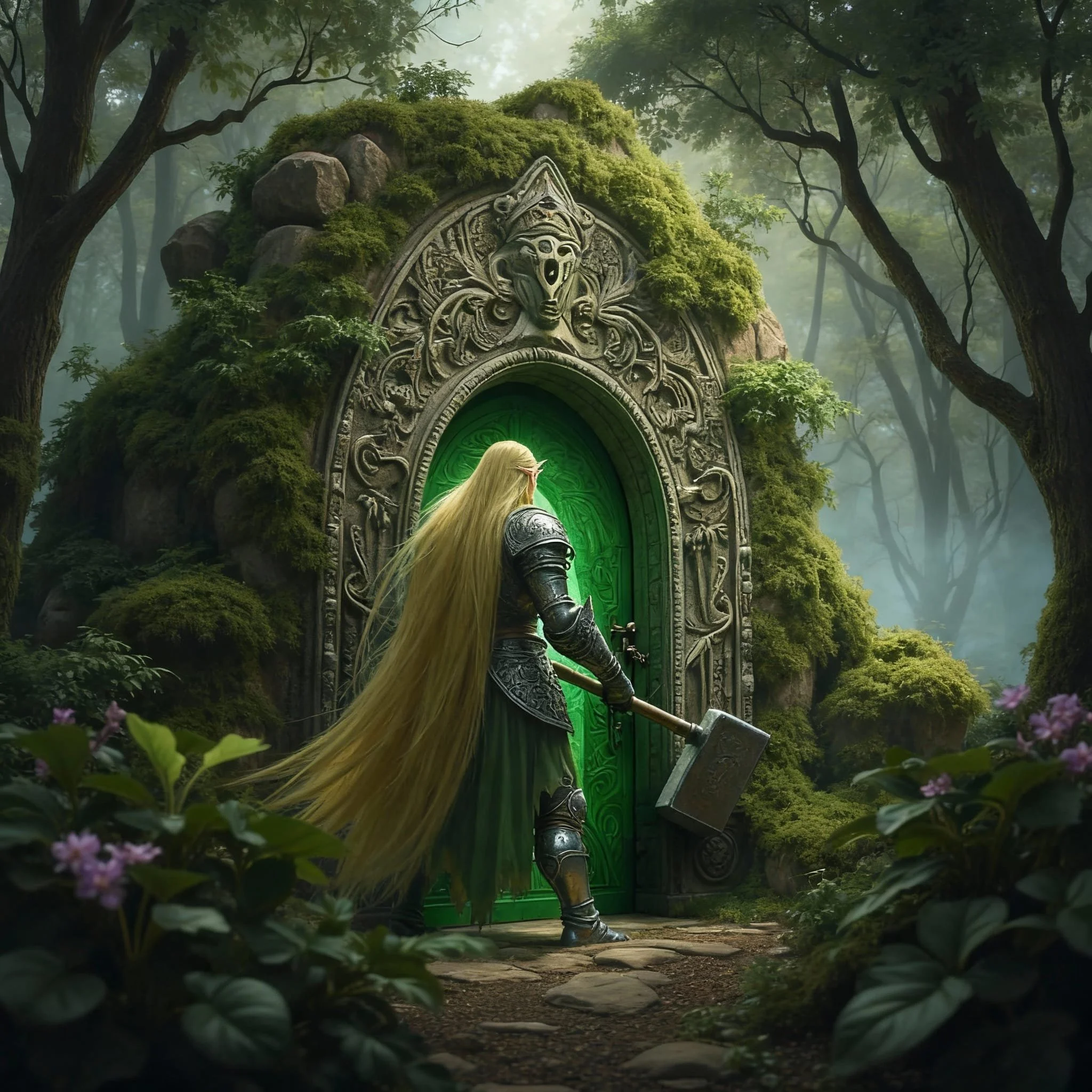 Finally, it was Brutus' turn. A two-meter-tall Elf wielding a massive sledgehammer. The bounce was so strong that Brutus could barely hold the hammer.