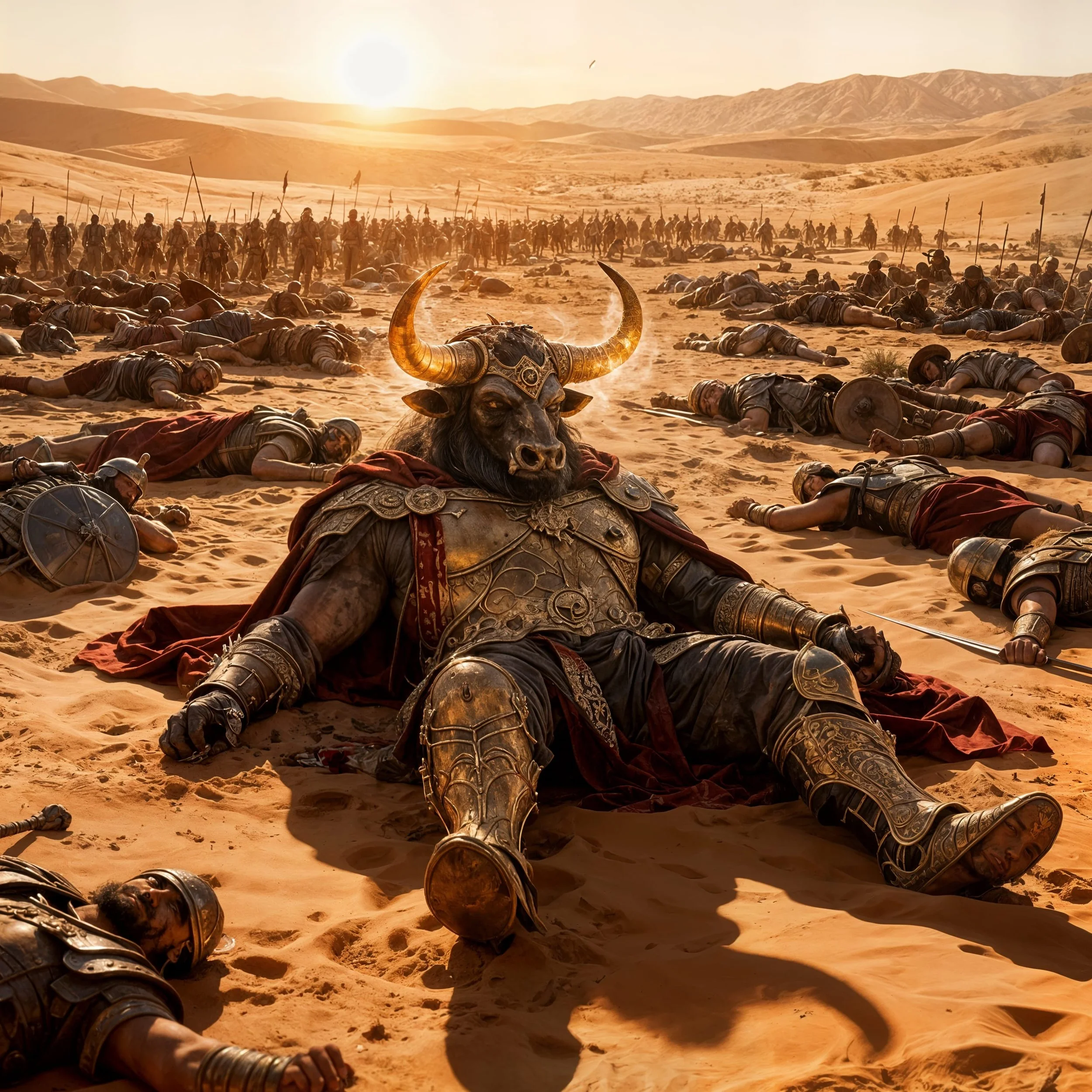 When later somebody asked what happened to Asterion II people had seen him while he was sitting upright with a breast wound, snot running out his nose and spitting out pieces of his broken luck. A few hours later however his body had disappeared.