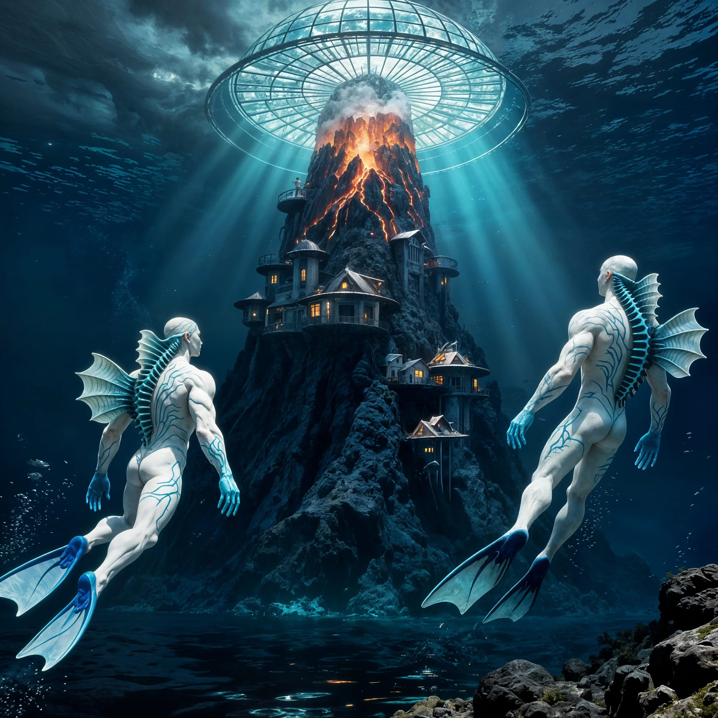 At first only a couple of houses, since many still feared the volcano and its powers.