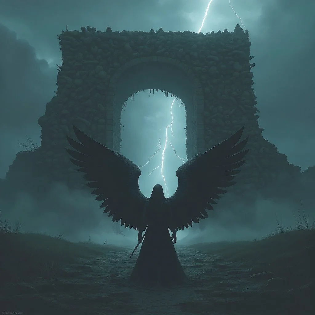 It is the first time for Ariel to be confronted with the entrance of the Gorgon's Heaven. When she sees the bones and skulls the gate is constructed of, she feels the shivers running down her spine.