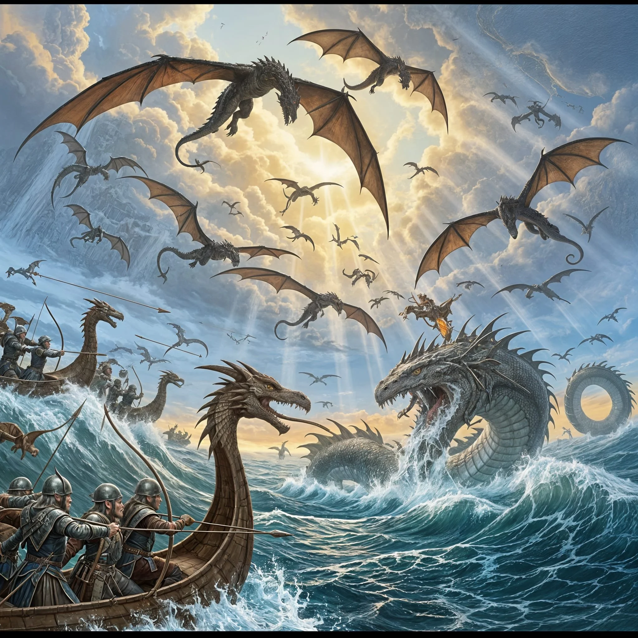 
...were attacked weeks later by an immense sea serpent....