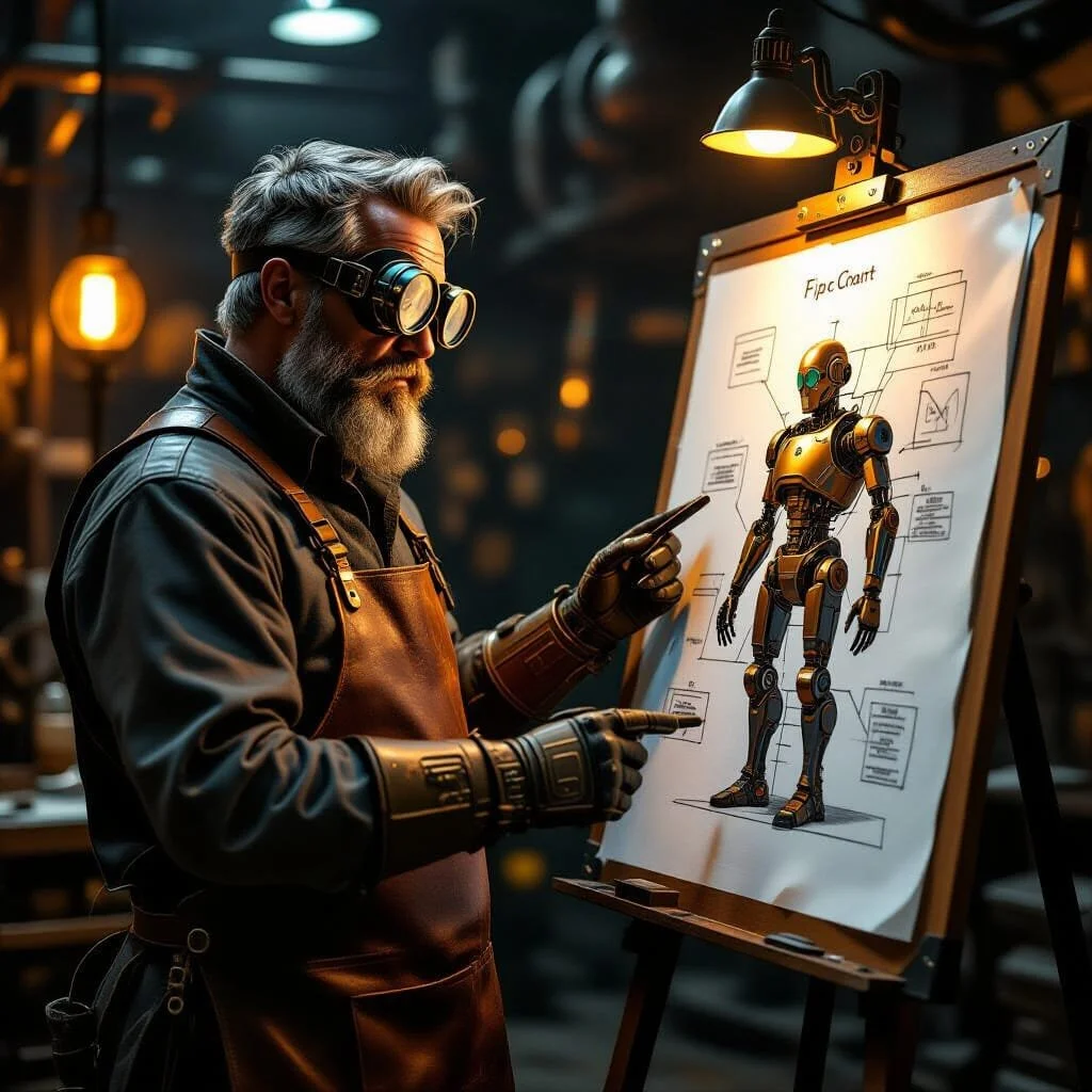 He is so excited that one after the other drawing flows from his fingers.