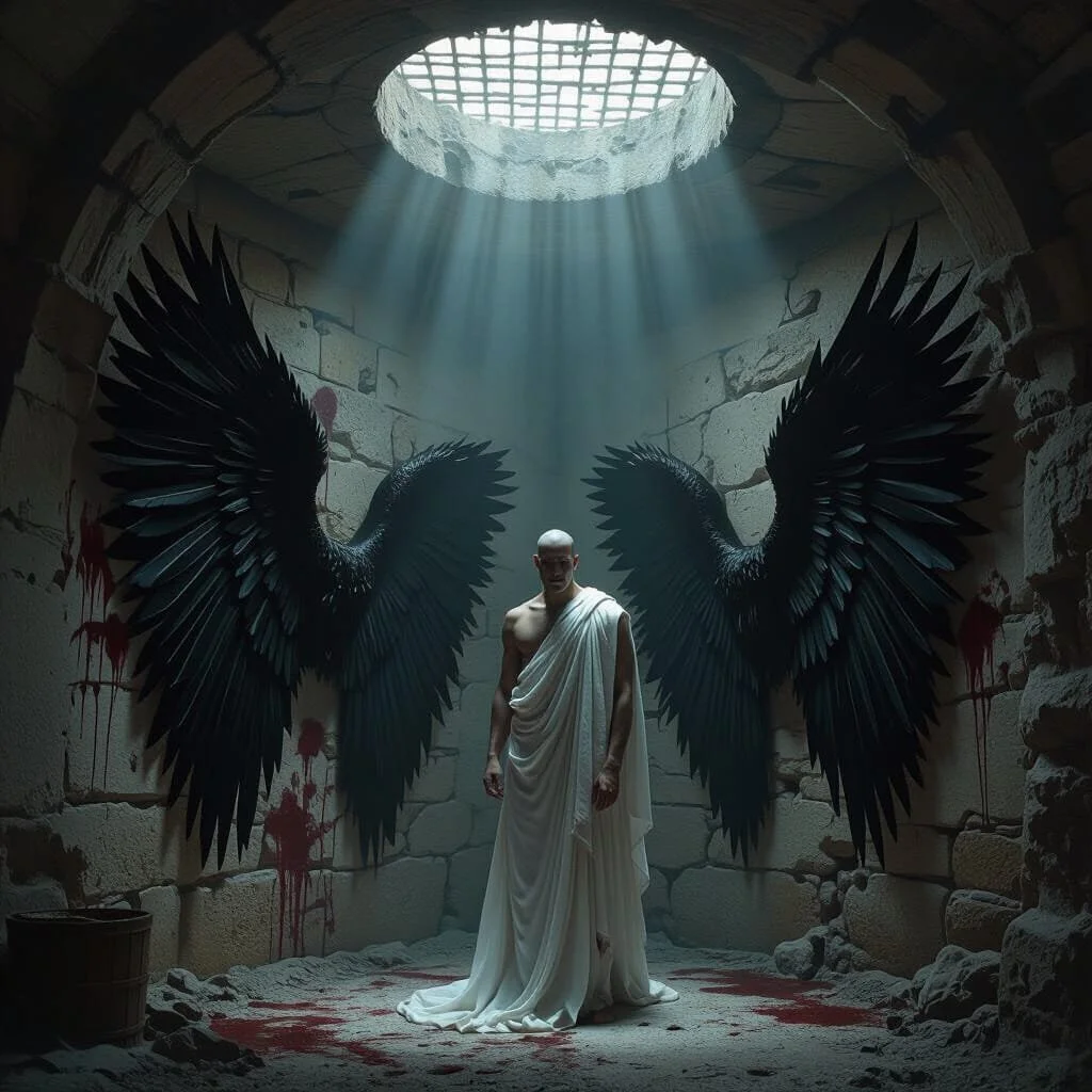 Gaius has been appointed to confront the Angels with the consequences of disobedience. "So you all know the consequences of escape. This is not the first time one of us is standing here. And yet you lot keep stubbornly persisting. Well, I will leave