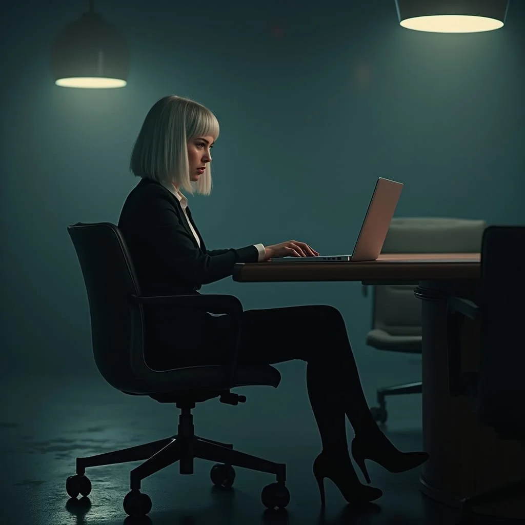 Medusa is staring at her screen while she is watching how her programs and information are disintegrating....she realizes she is under attack and that is a first for her.