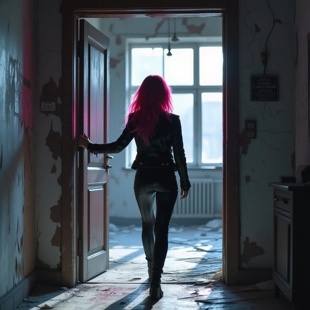 A girl appears in the doorway and a shock is going through Max' body. He did not have a drink so he cannot be hallucinating. He looks at her and she looks real enough:: "Who are you? Are you real? And what have you been doing in my head? And who is t