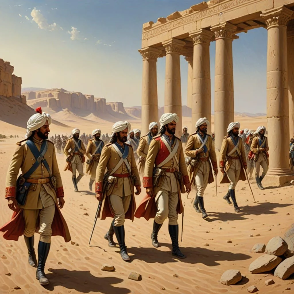 The men no longer walked in straight lines and clothing deviated more and more from the classical uniform, just to be able to adapt to the heat.
