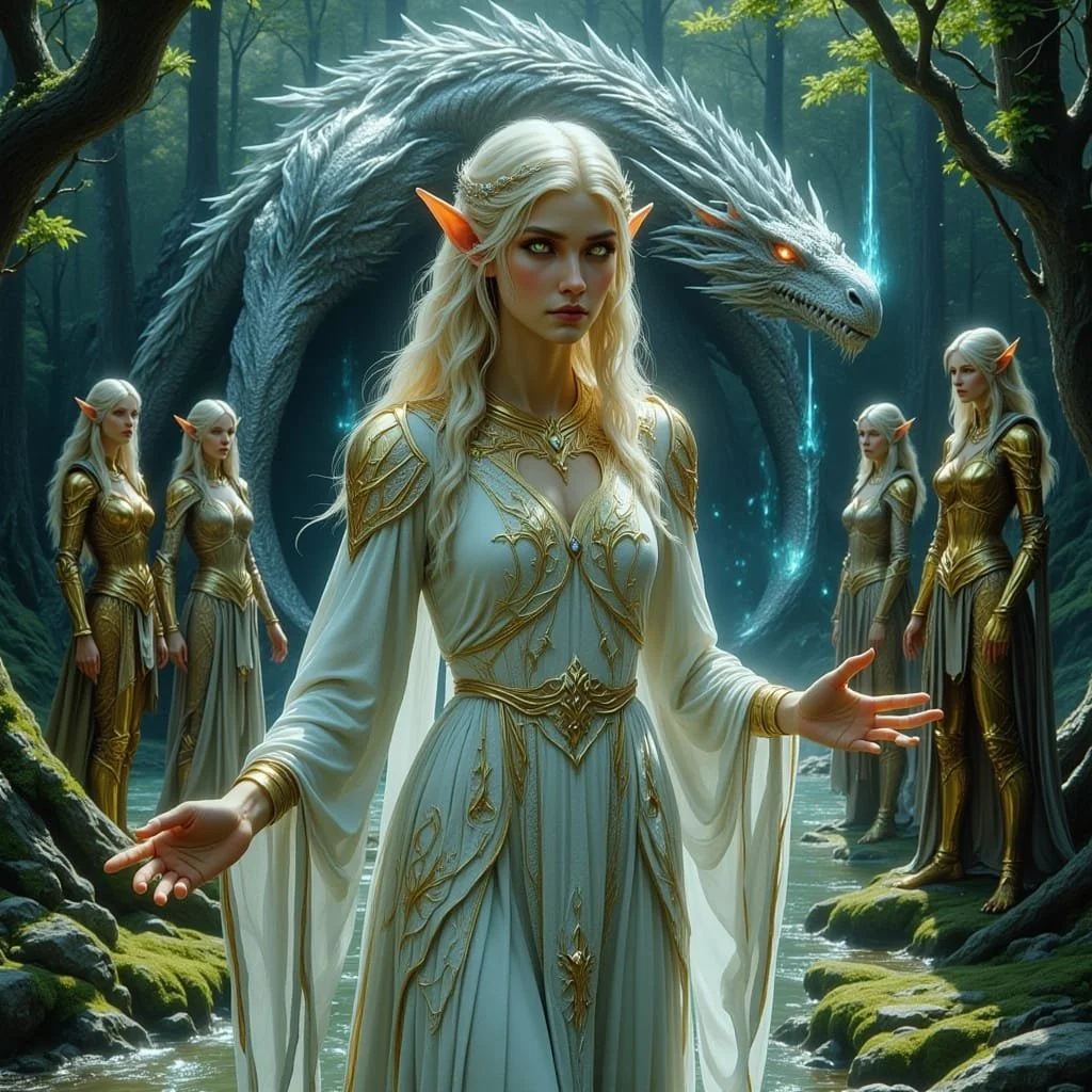 The dragon tries to trick her, and starts flattering her and her mighty reign. "Stop it", Tári reacts. "I summon you to tell me truth!".