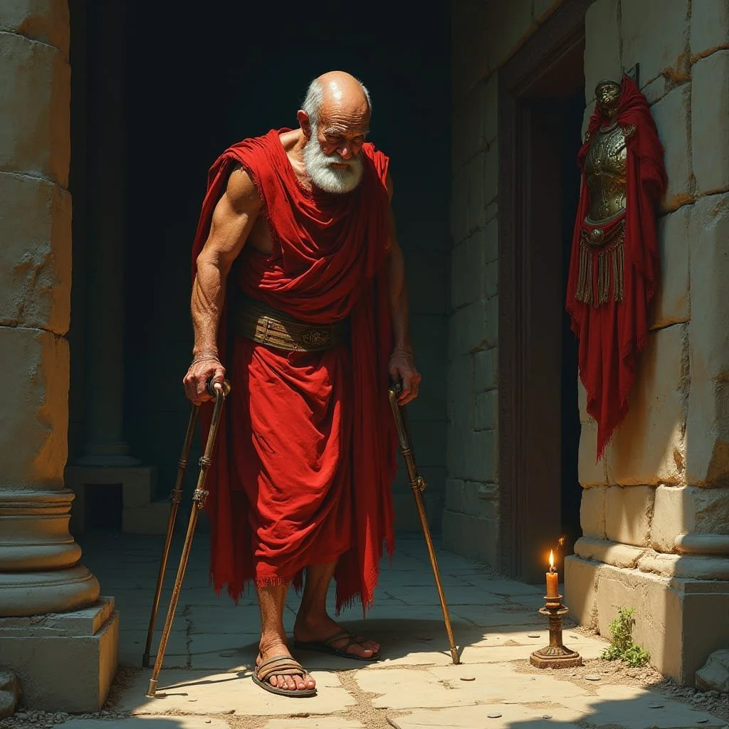 Malika hears what sounds like an old man chuckling behind her back. "Easy, easy. Turn around, I'm not so swift any more as I used to be, hihihi..." "And you will probably know me by my former name....it was Agrippa."
