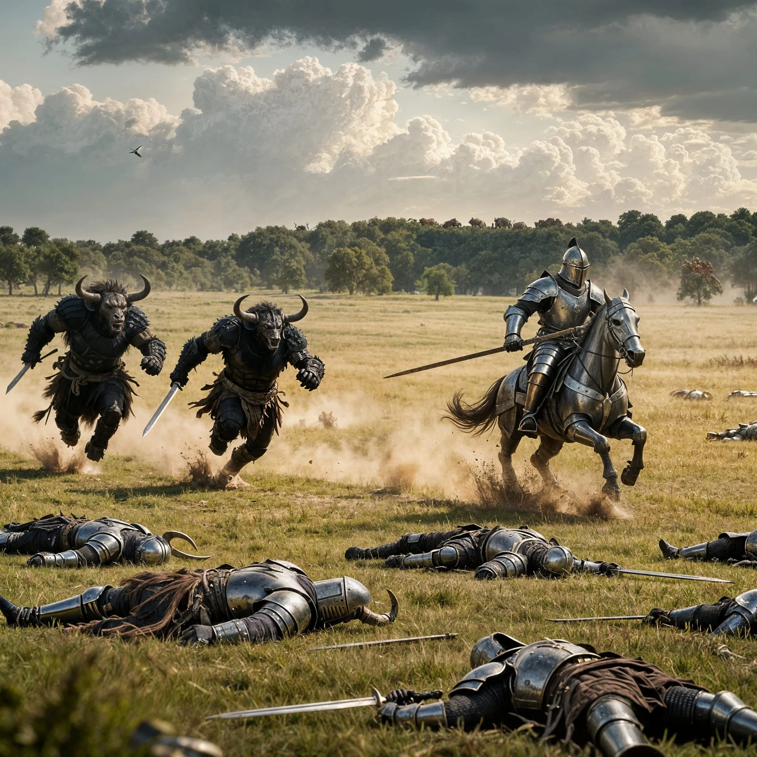 But this wasn't the end for the minotaurs. Knights who couldn't keep up with the group were overtaken and killed.