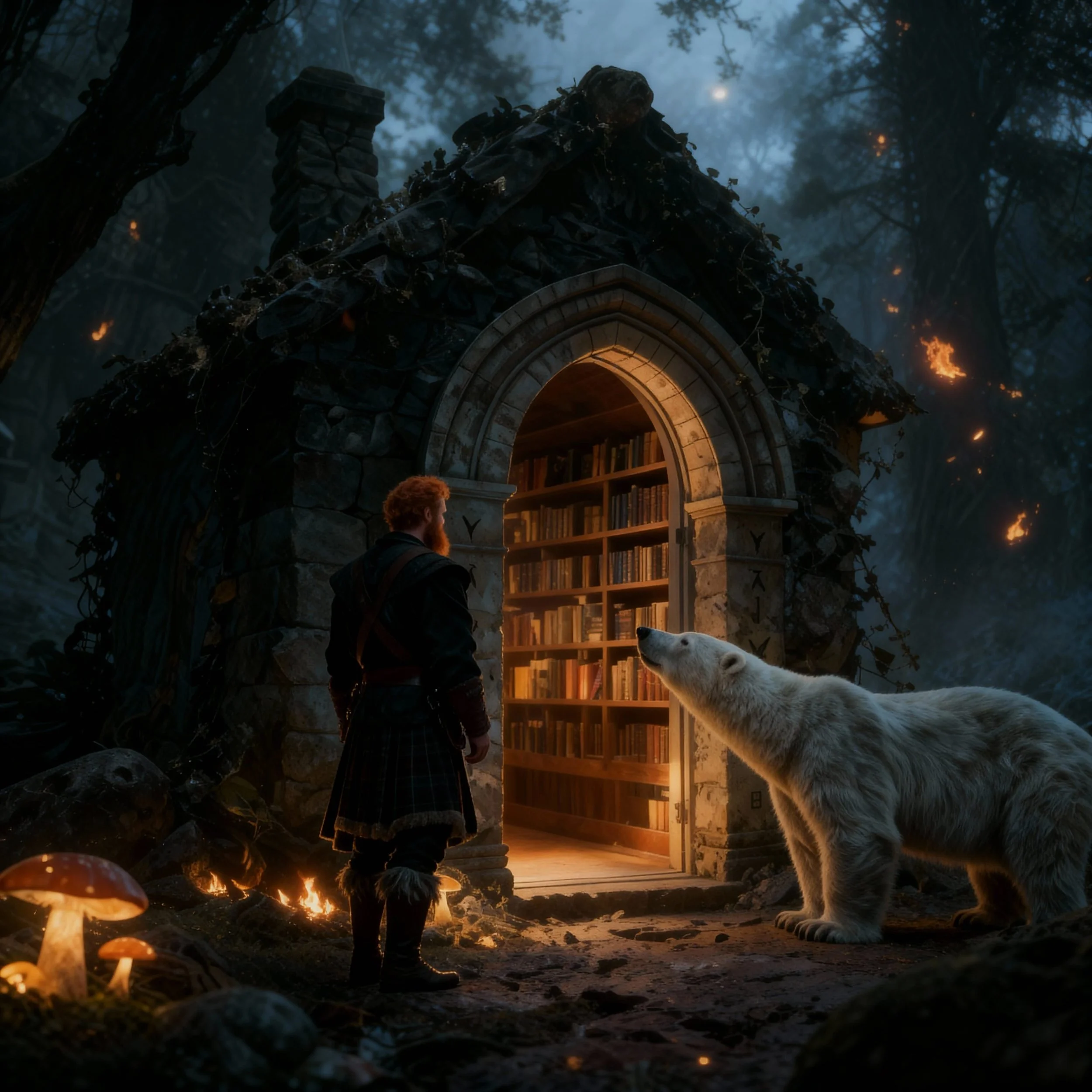 MacDonald wanted to go in but Tornassuk noticed the burning pieces of paper and sniffed for any danger. "We'd better watch out, something is not right here."