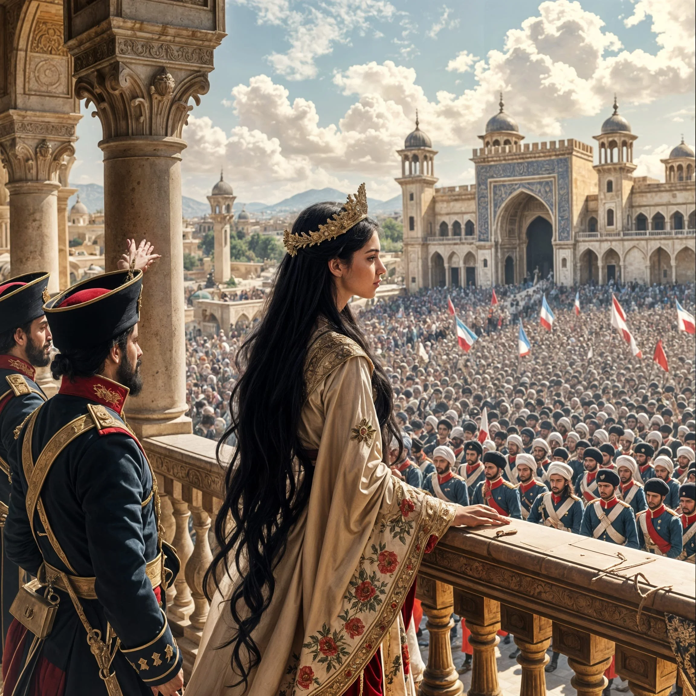 After that meeting Rokshan went to a balcony that bordered at a large square where the troops had been gathered by some loyal officers. "Soldiers of Neo, I have come here to mourn with you over our great leader, who has been viscously and cowardly mu