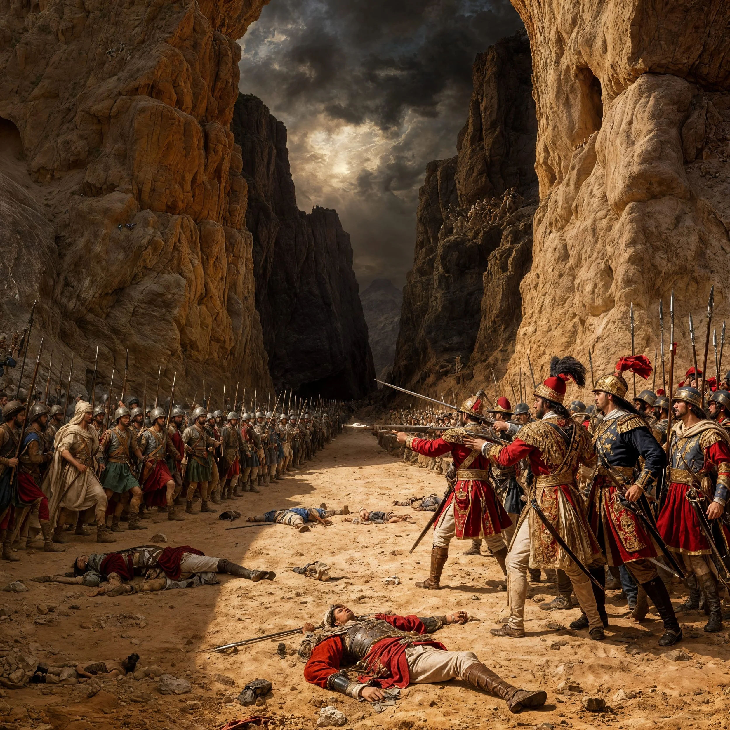 At first the Achaemenid men were allowed to enter the canyon, as planned.