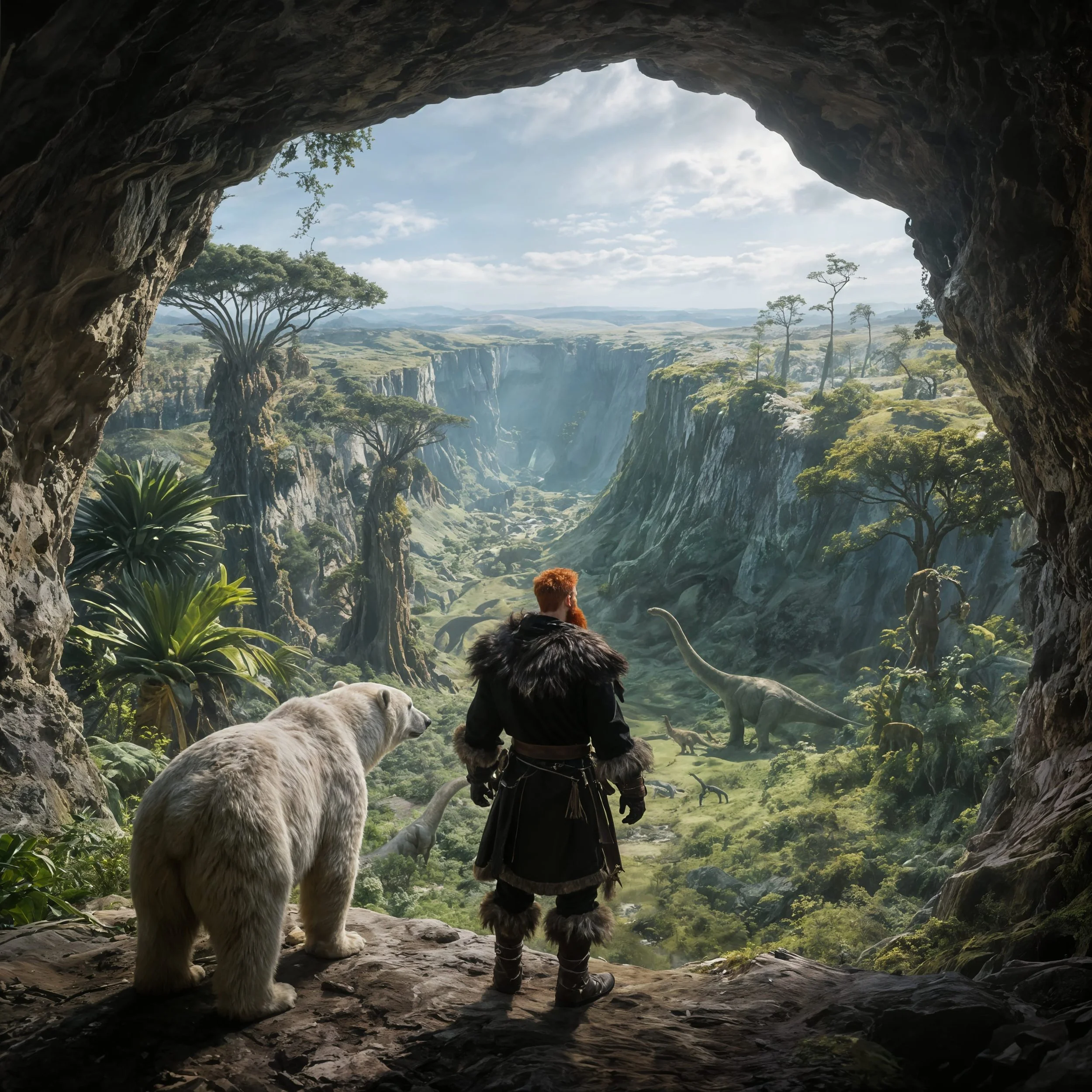 "What on earth....are those dinosaurs?" "Yep. Welcome to God's version of paradise. But not all is peace and love over here. So you have to be on guard all the time."