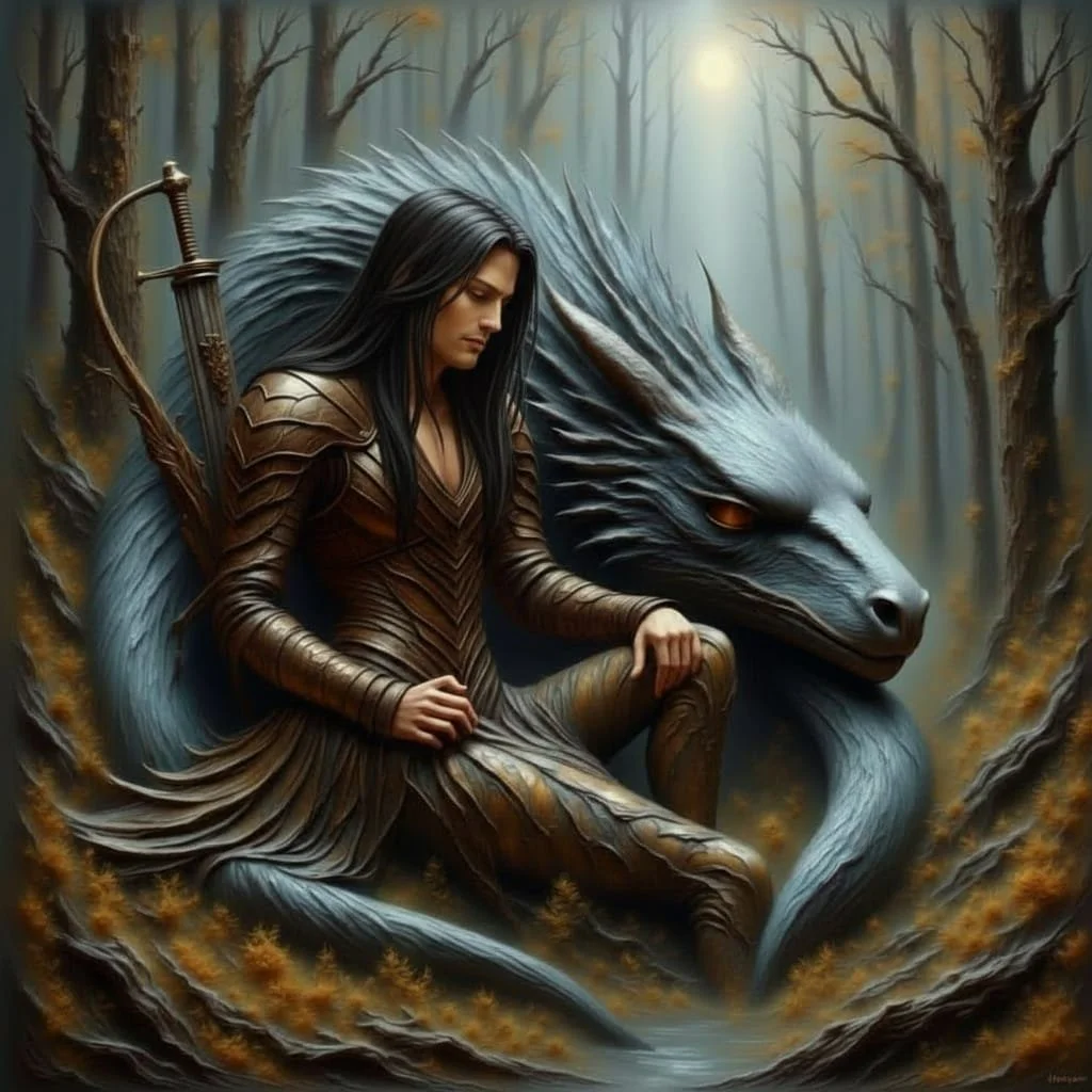 But male dragons are ambitious. And during his sleep the dragon who was called Beowulf began dropping tiny little thoughts in Valdarin's head.
