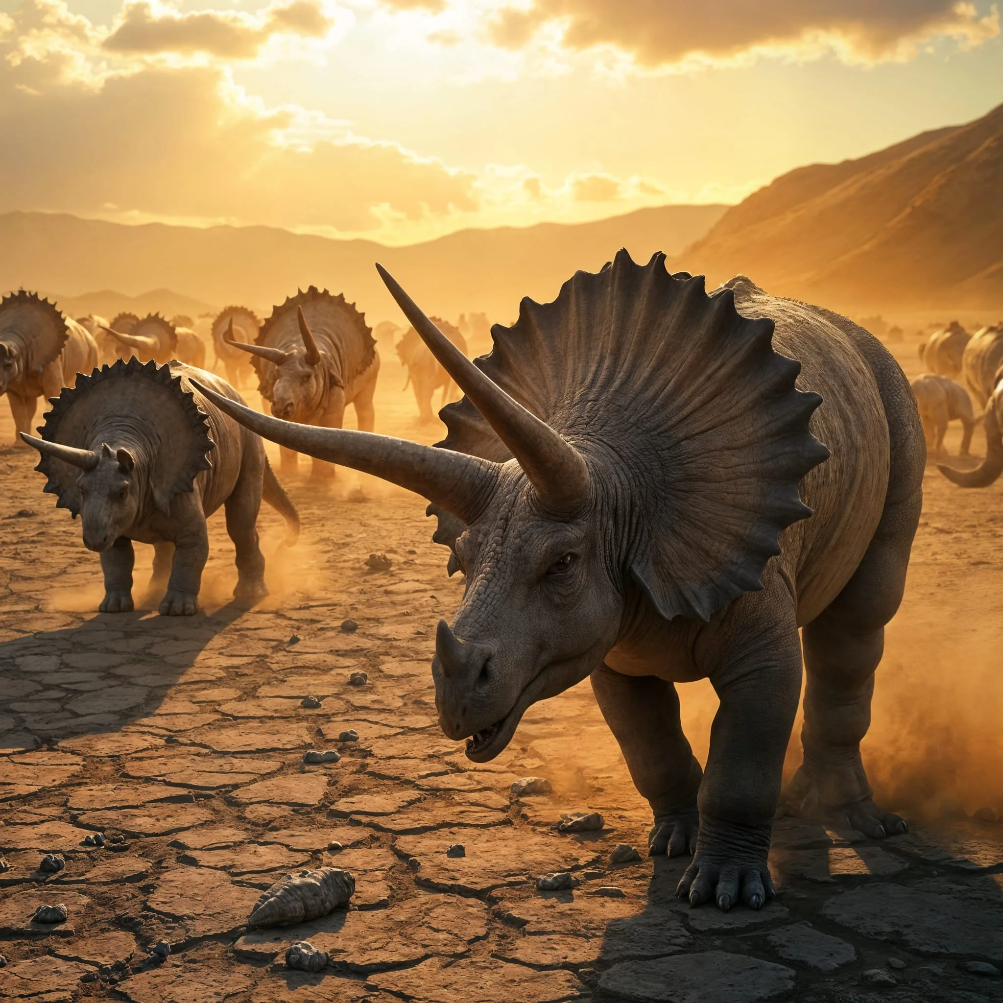 The worst affected were the triceratops. Animals that were huge and heavy and needed lots of water.