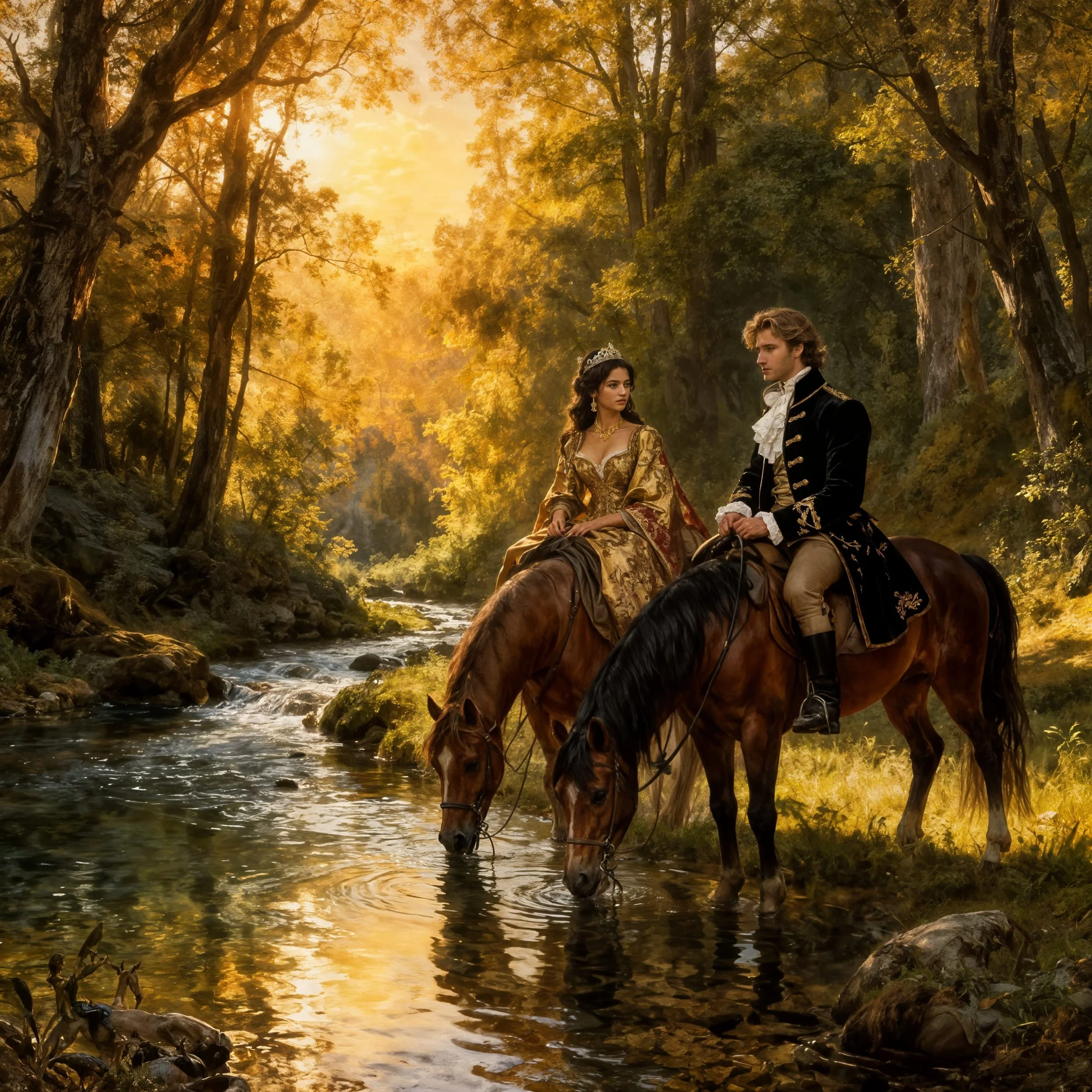 ....wandering on horseback in the woods,....